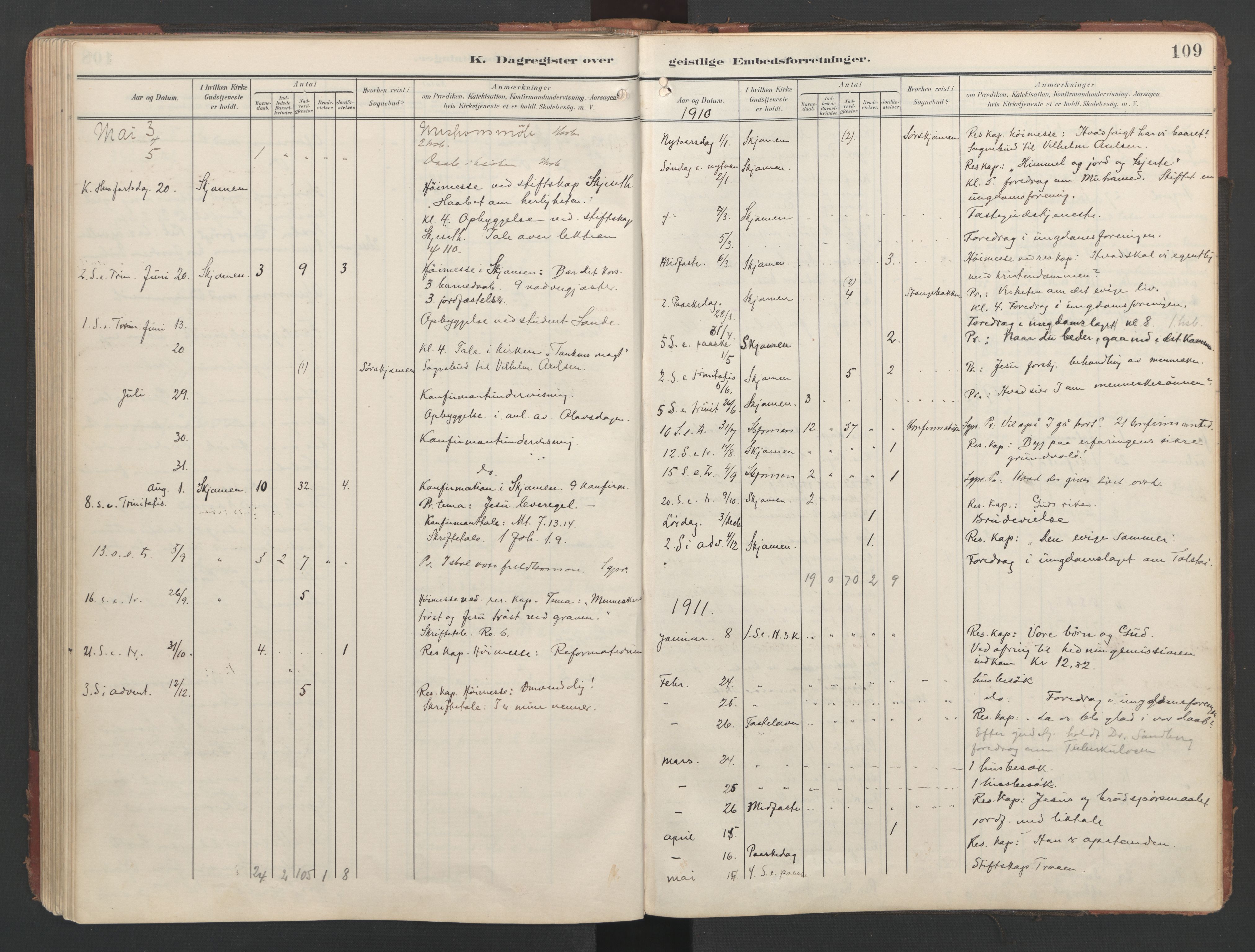 Ministerialprotokoller, klokkerbøker og fødselsregistre - Nordland, AV/SAT-A-1459/867/L0966: Parish register (copy) no. 867C01, 1904-1952, p. 109