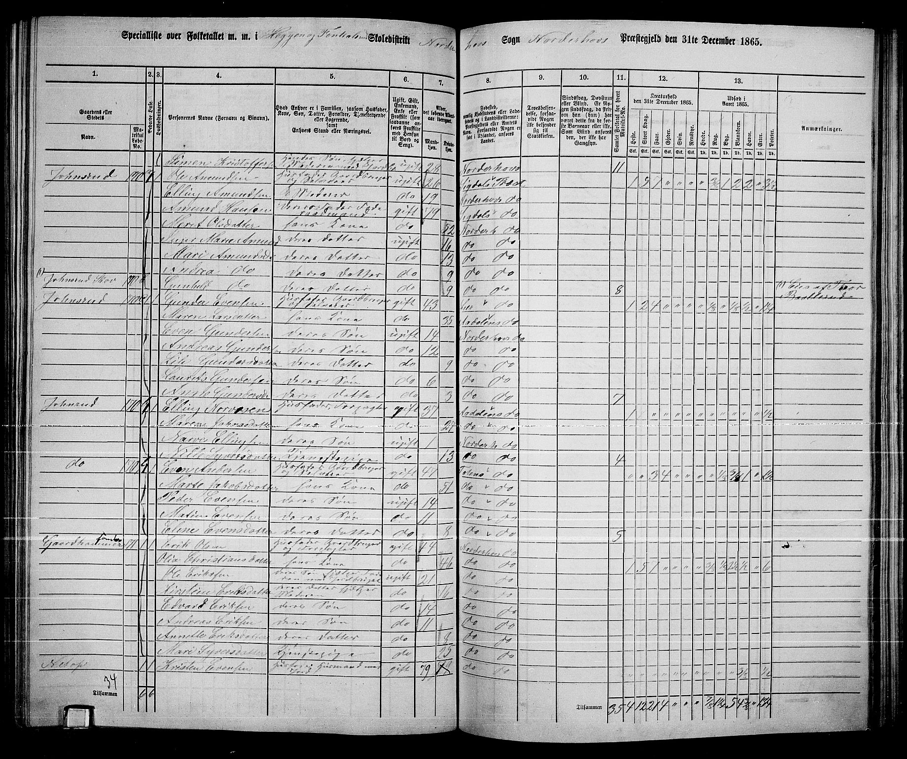 RA, 1865 census for Norderhov/Norderhov, Haug og Lunder, 1865, p. 200