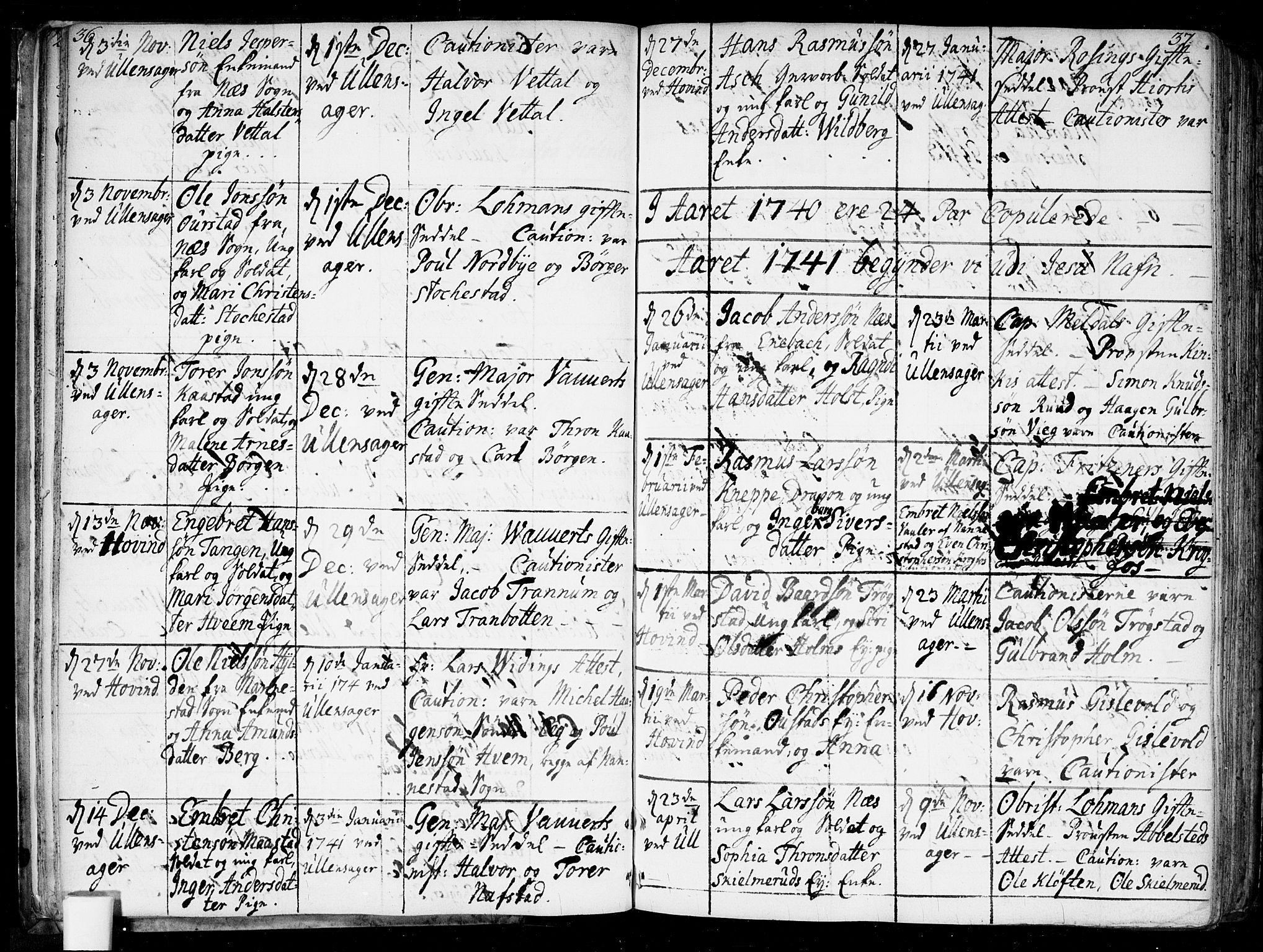 Ullensaker prestekontor Kirkebøker, SAO/A-10236a/F/Fa/L0010: Parish register (official) no. I 10, 1733-1776, p. 36-37