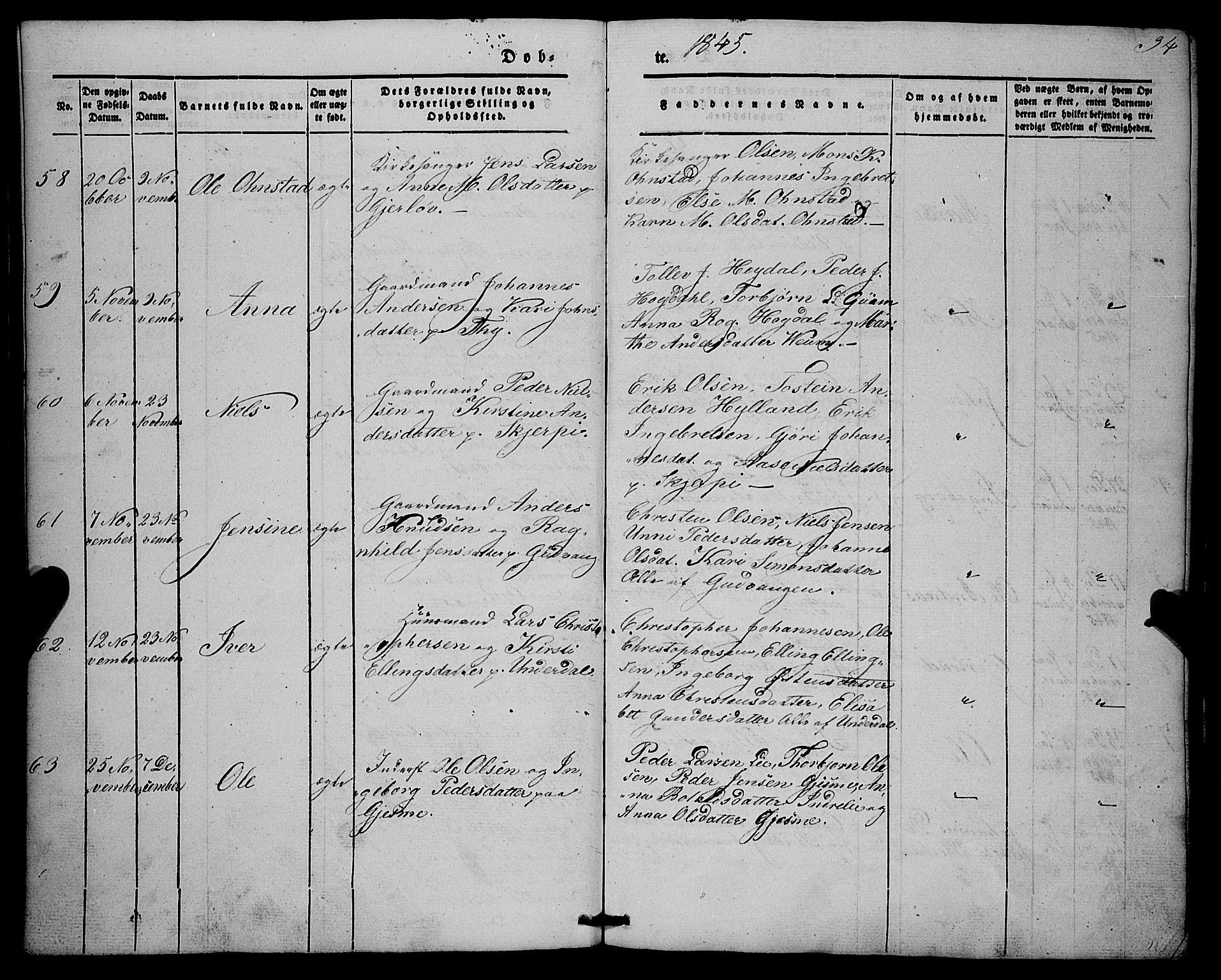 Aurland sokneprestembete, SAB/A-99937/H/Ha/Haa/L0007: Parish register (official) no. A 7, 1842-1853, p. 34