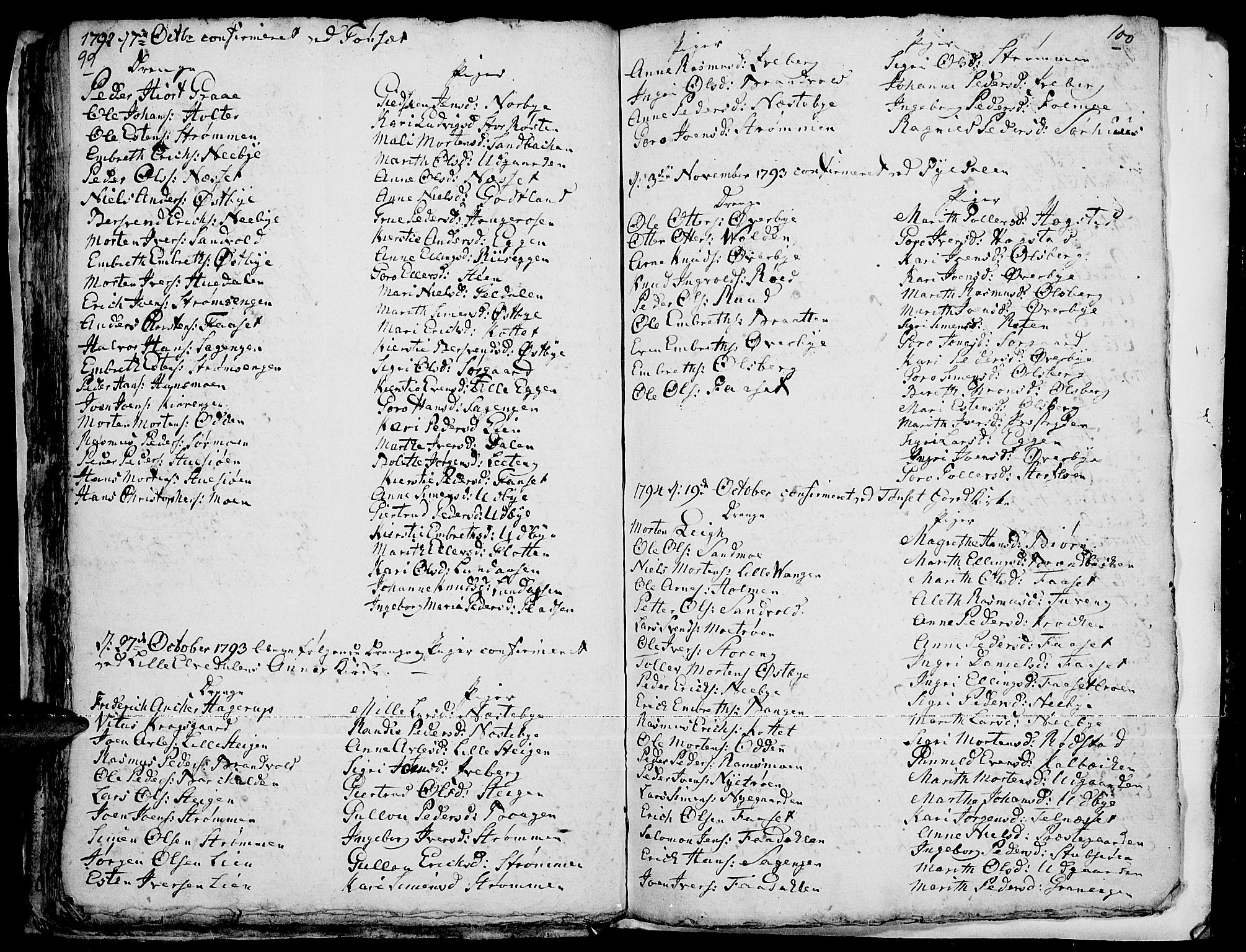 Tynset prestekontor, SAH/PREST-058/H/Ha/Haa/L0014: Parish register (official) no. 14, 1790-1800, p. 99-100