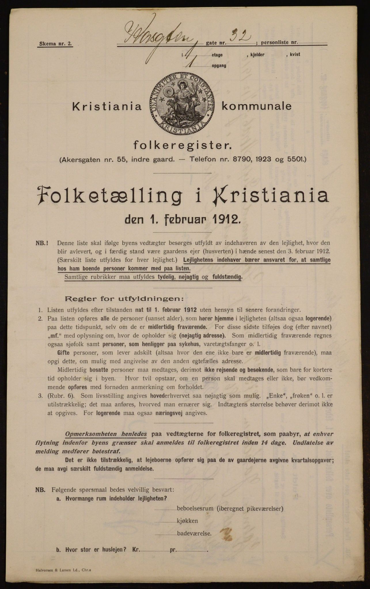 OBA, Municipal Census 1912 for Kristiania, 1912, p. 54146