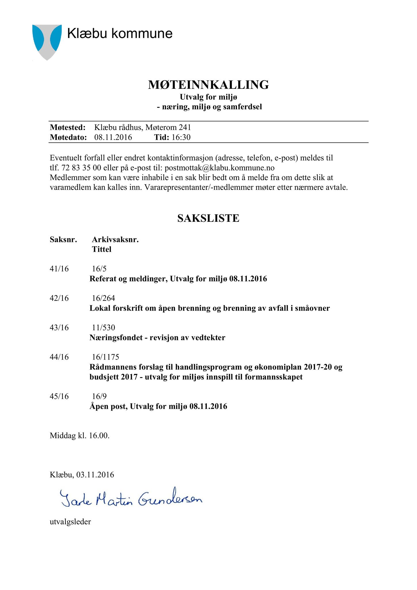 Klæbu Kommune, TRKO/KK/06-UM/L003: Utvalg for miljø - Møtedokumenter 2016, 2016, p. 1434