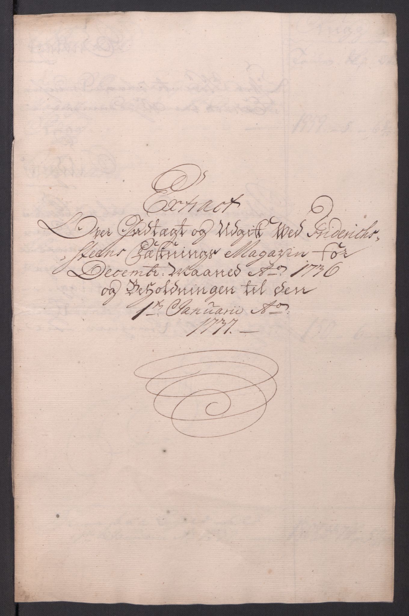 Kommanderende general (KG I) med Det norske krigsdirektorium, AV/RA-EA-5419/D/L0154: Fredriksten festning: Brev, inventarfortegnelser og regnskapsekstrakter, 1730-1739, p. 495