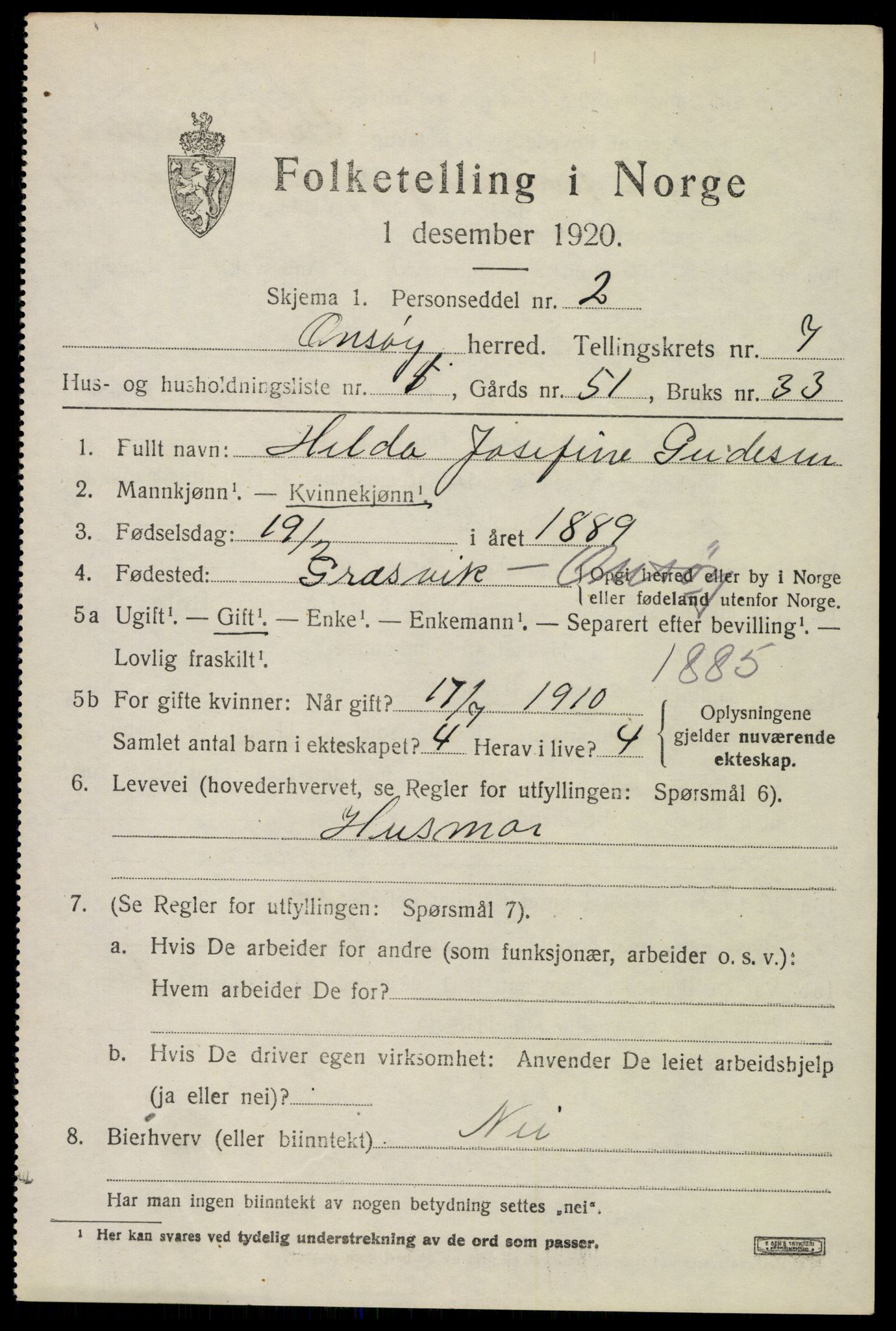 SAO, 1920 census for Onsøy, 1920, p. 10570