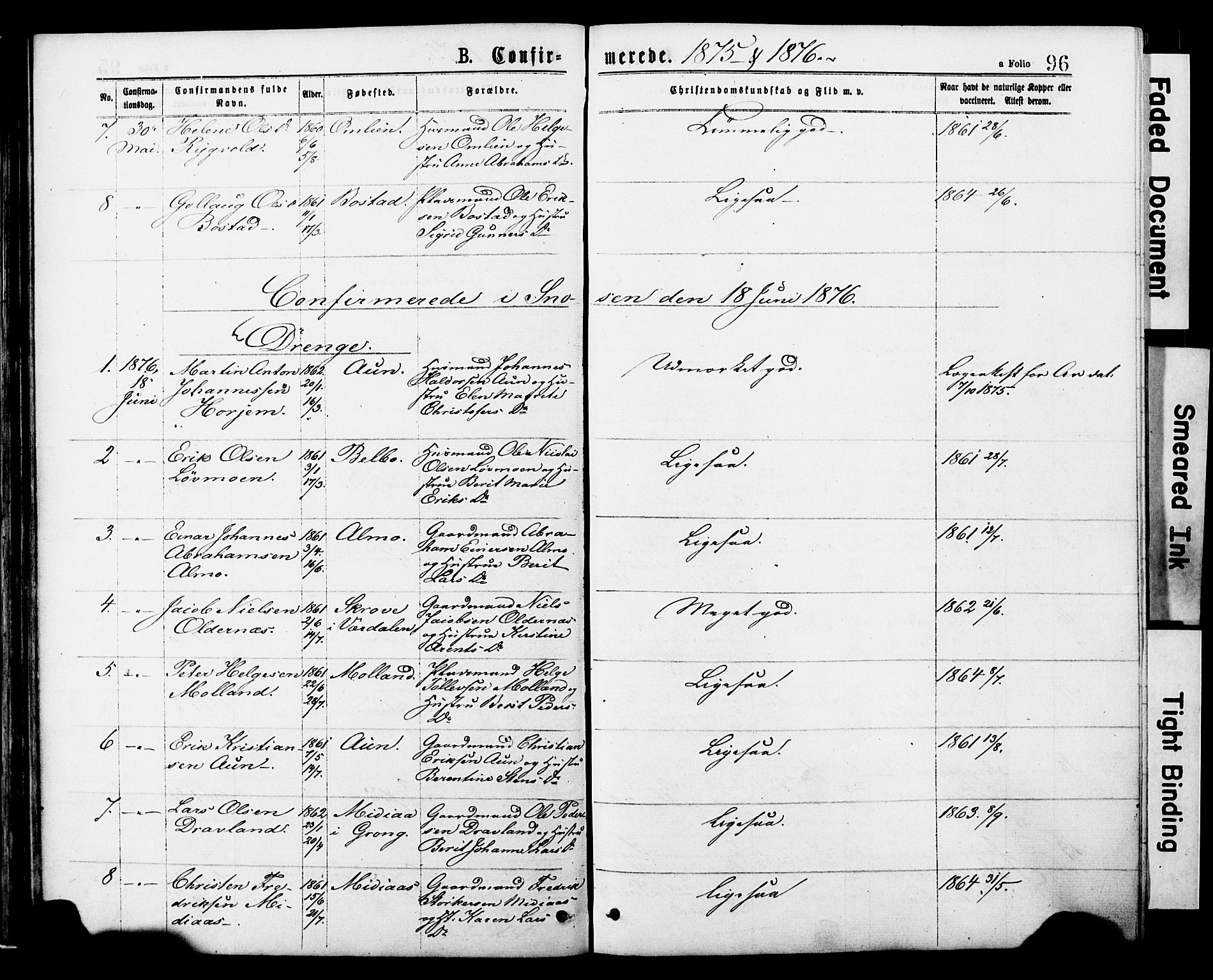 Ministerialprotokoller, klokkerbøker og fødselsregistre - Nord-Trøndelag, SAT/A-1458/749/L0473: Parish register (official) no. 749A07, 1873-1887, p. 96