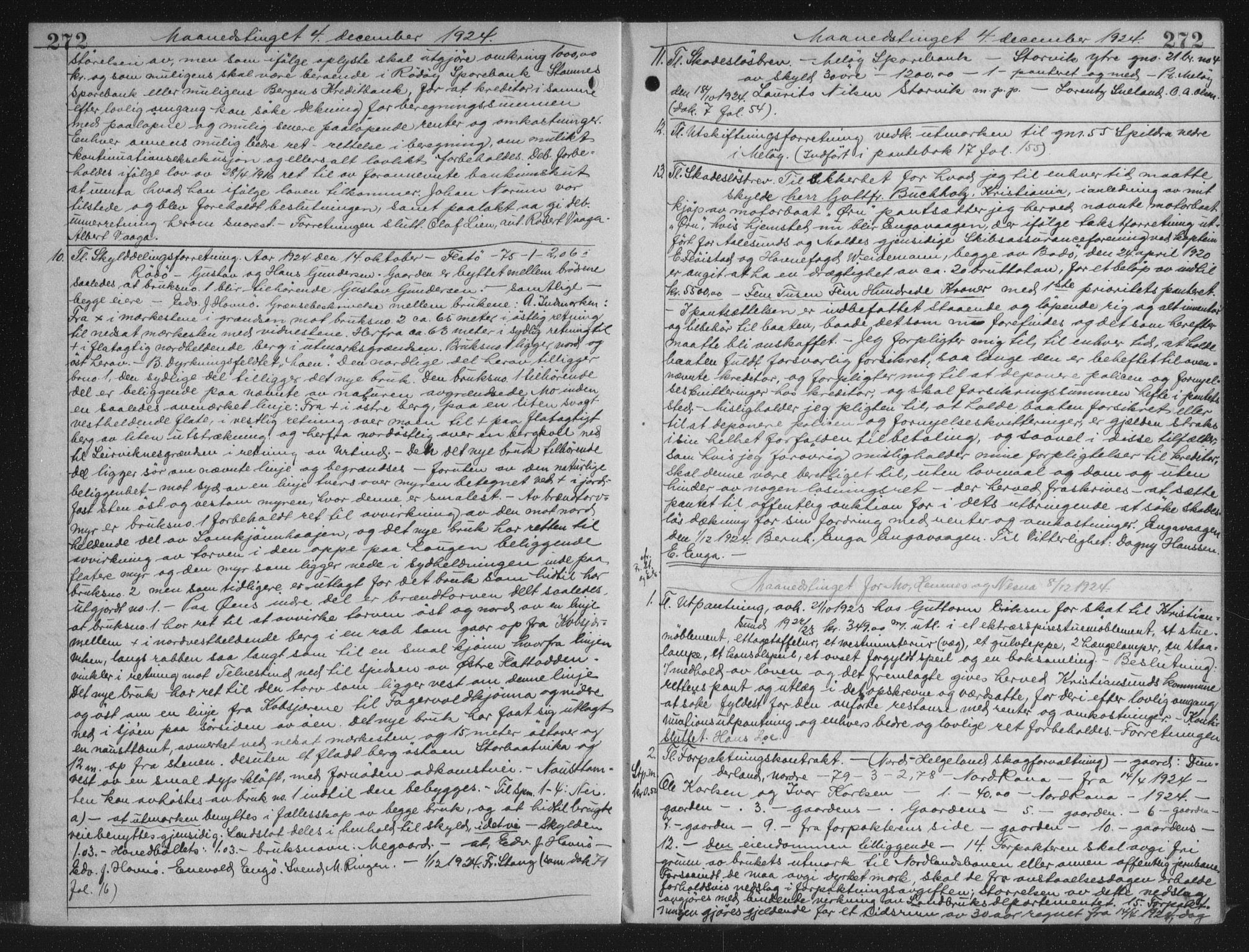 Rana sorenskriveri , AV/SAT-A-1108/1/2/2C/L0018: Mortgage book no. 18, 1923-1928, p. 272, Deed date: 08.12.1924