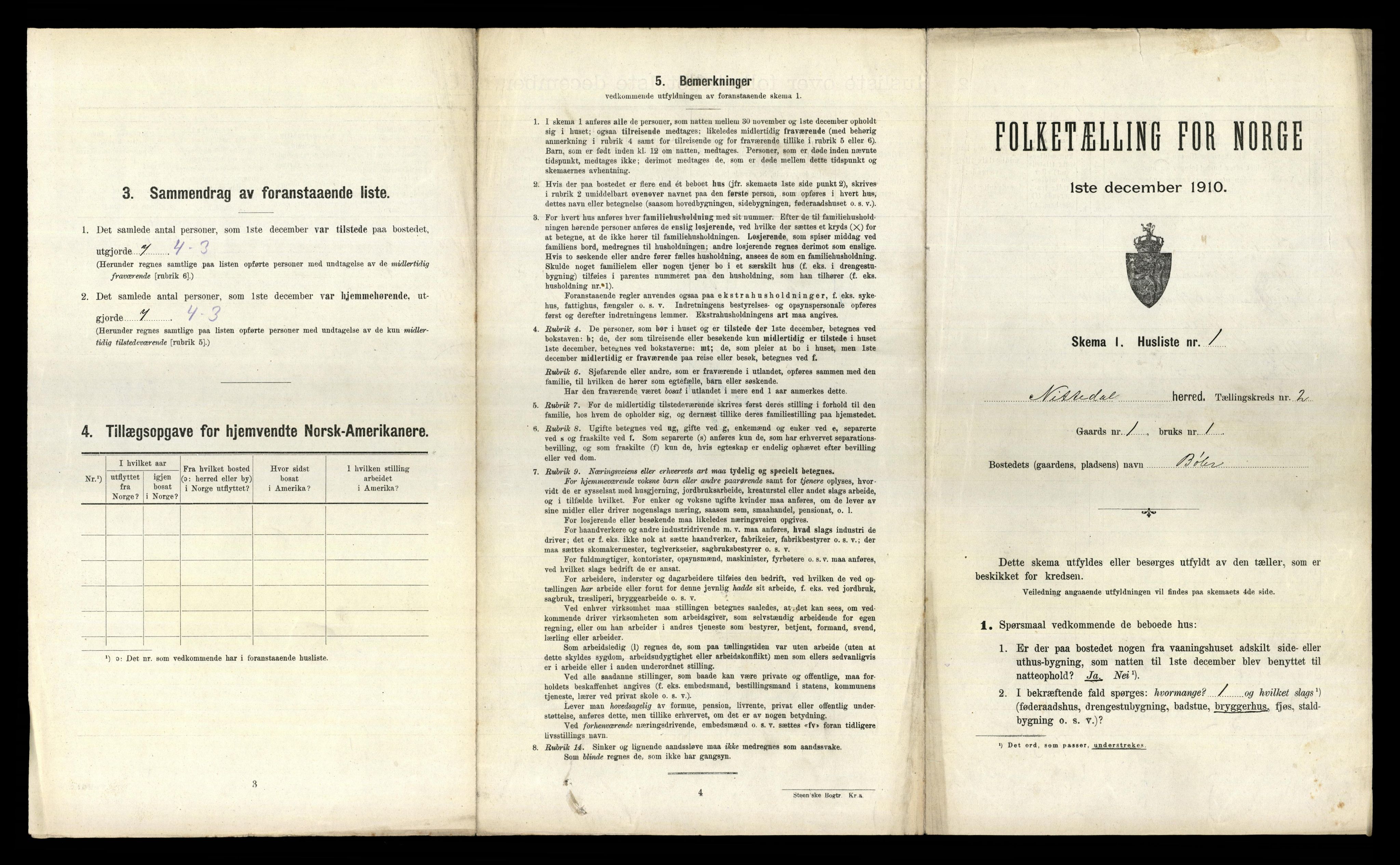 RA, 1910 census for Nittedal, 1910, p. 137