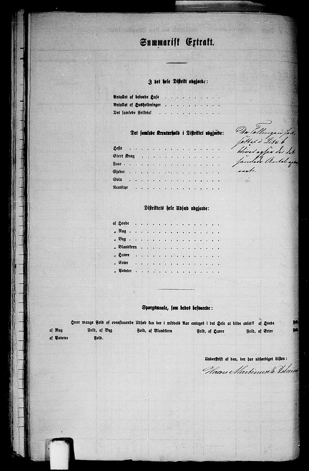 RA, 1865 census for Manger, 1865, p. 180