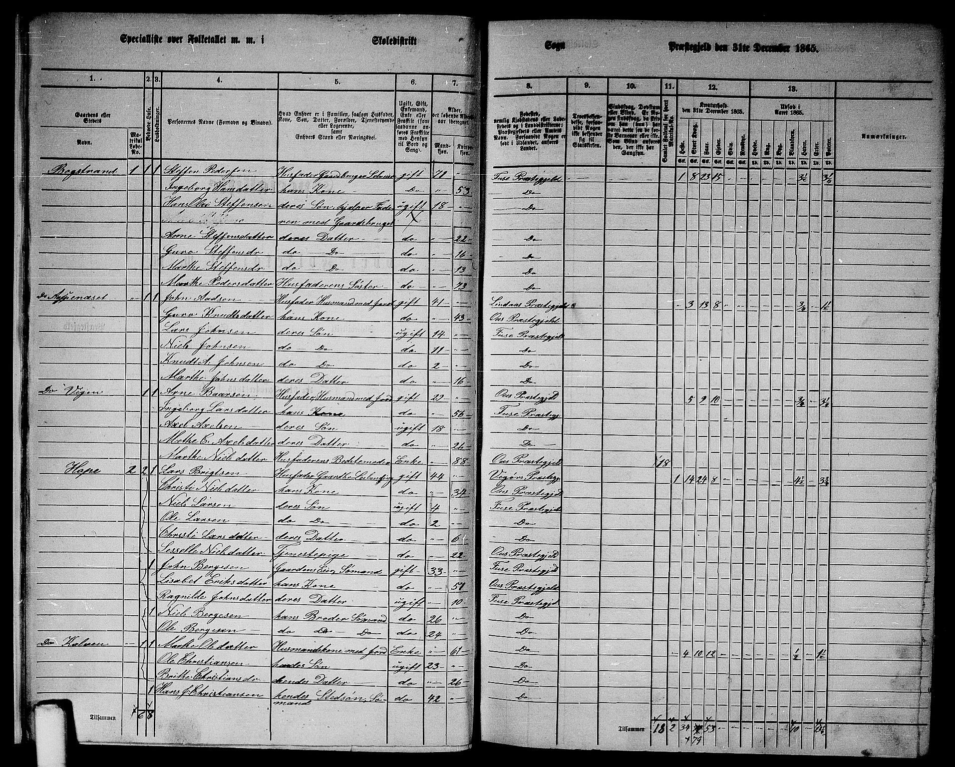 RA, 1865 census for Fusa, 1865, p. 11