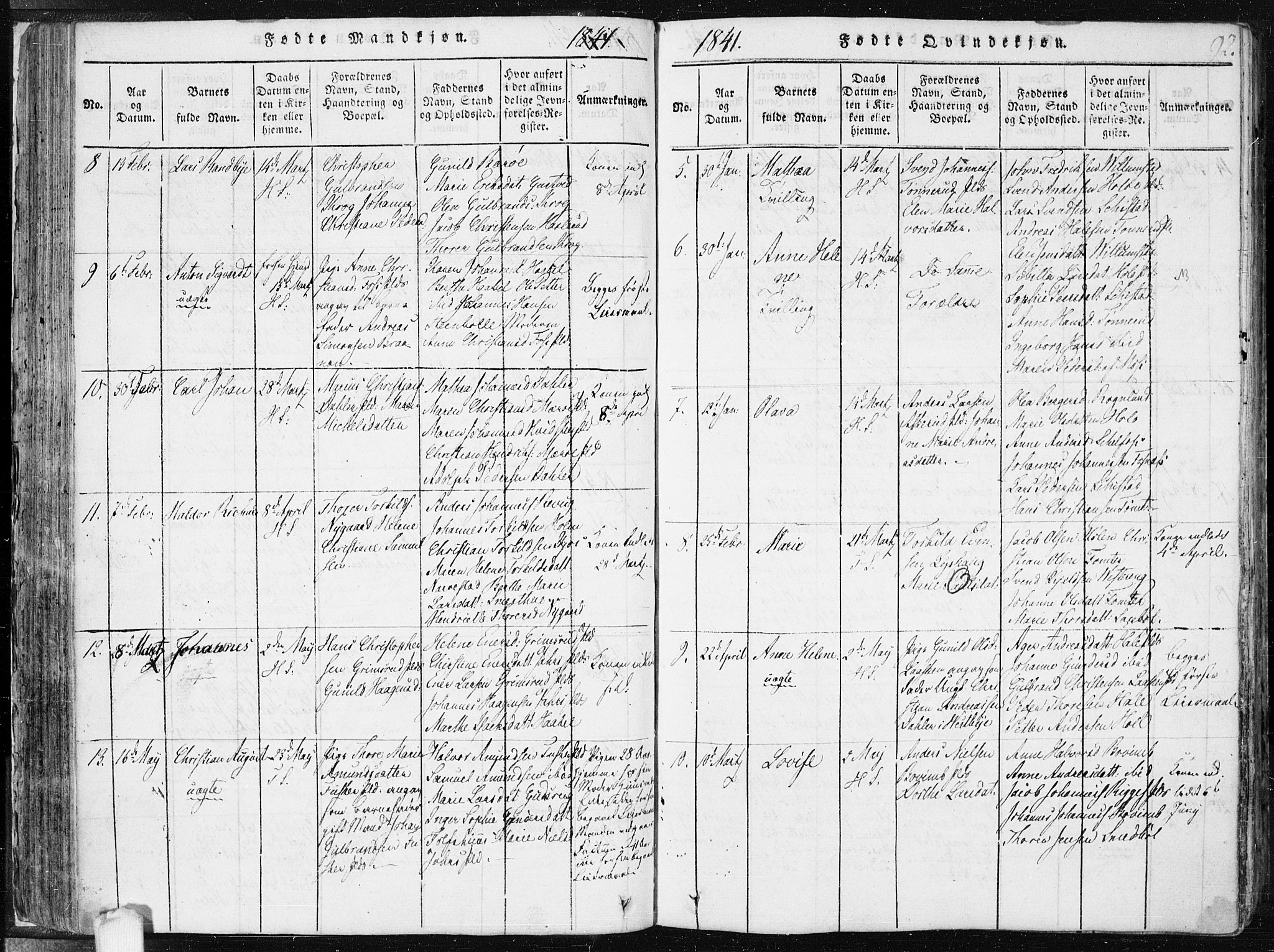 Hobøl prestekontor Kirkebøker, AV/SAO-A-2002/F/Fa/L0002: Parish register (official) no. I 2, 1814-1841, p. 92