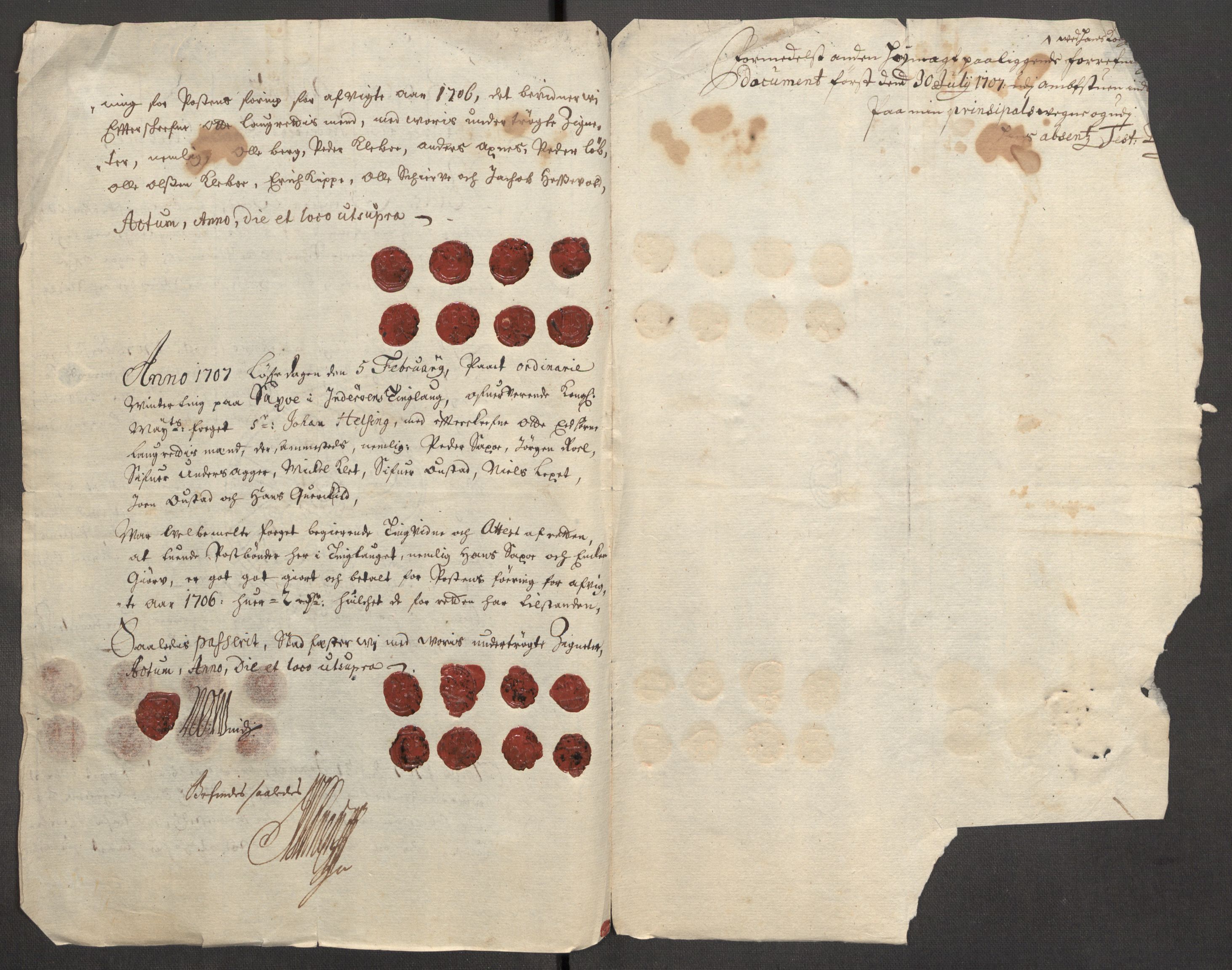 Rentekammeret inntil 1814, Reviderte regnskaper, Fogderegnskap, AV/RA-EA-4092/R63/L4315: Fogderegnskap Inderøy, 1706-1707, p. 262