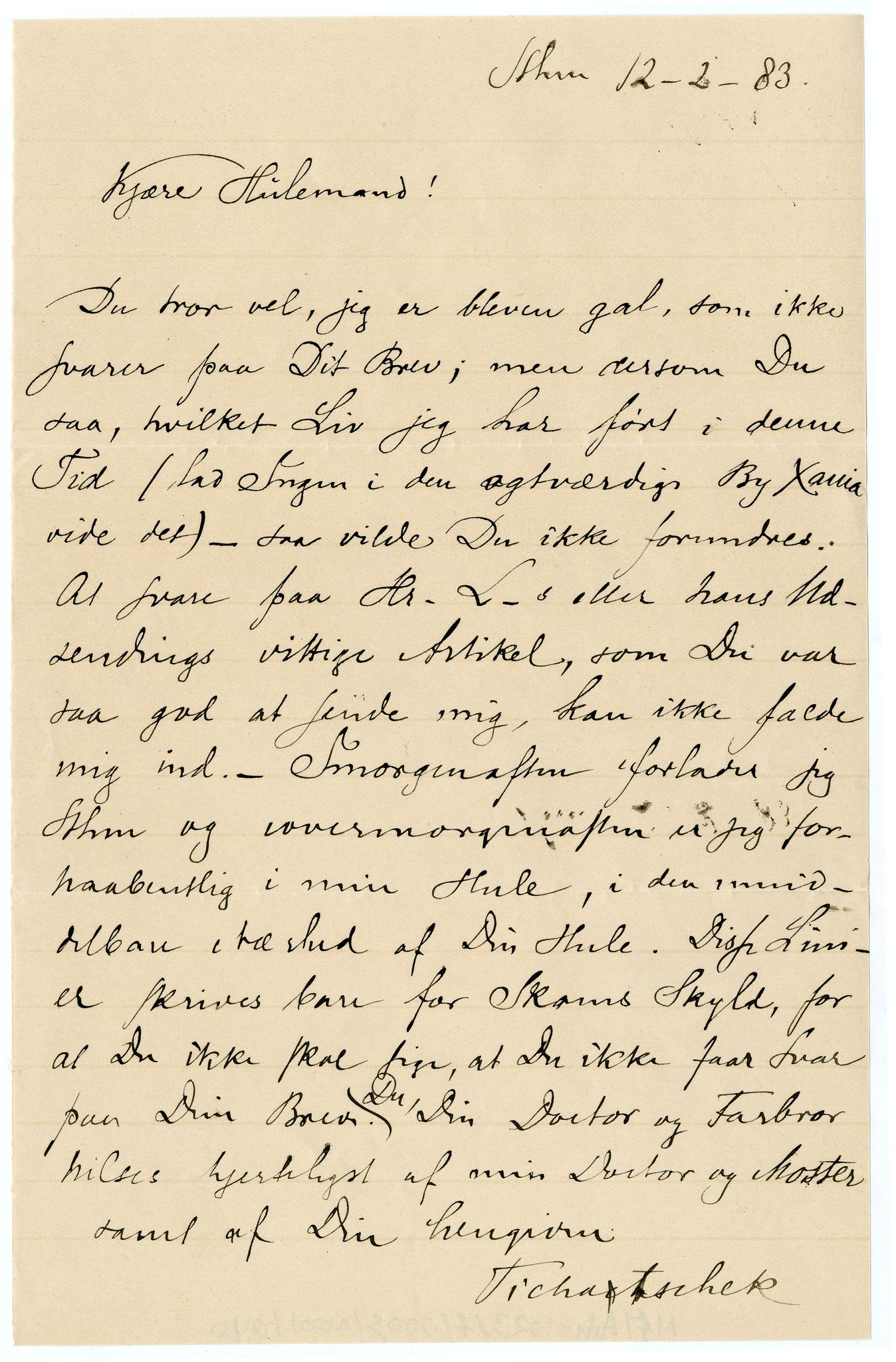 Diderik Maria Aalls brevsamling, NF/Ark-1023/F/L0003: D.M. Aalls brevsamling. D - G, 1797-1889, p. 74