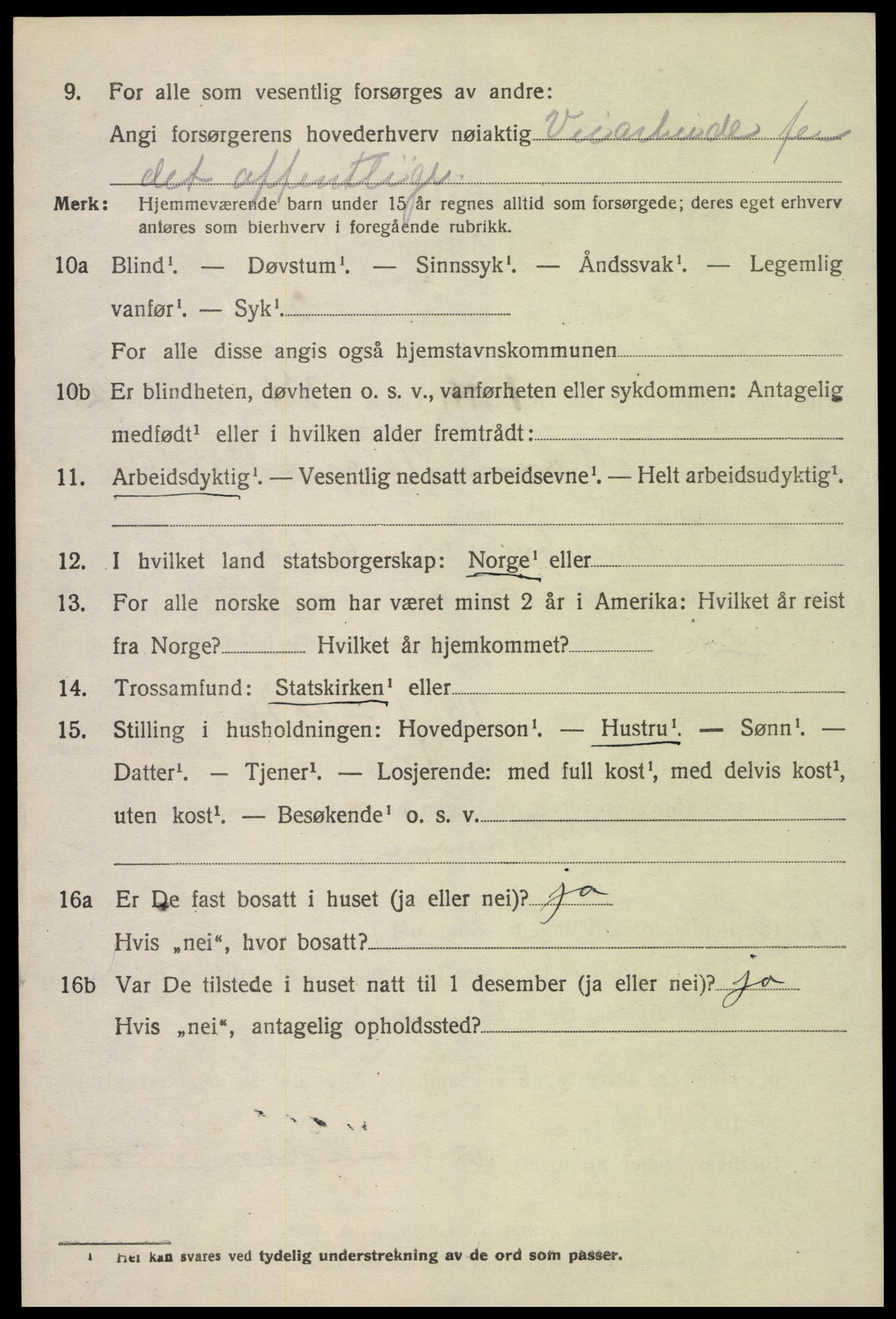 SAK, 1920 census for Dypvåg, 1920, p. 4120