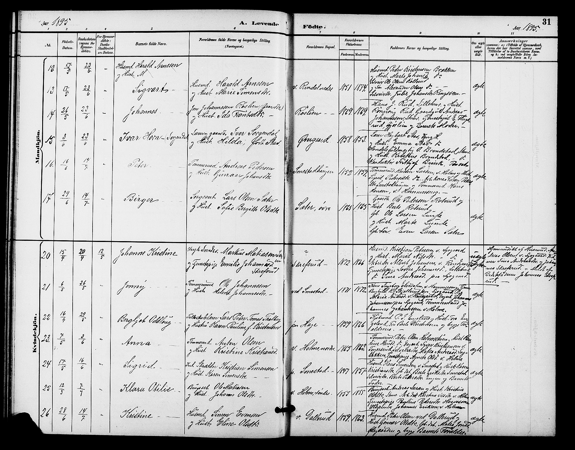 Fåberg prestekontor, AV/SAH-PREST-086/H/Ha/Hab/L0009: Parish register (copy) no. 9, 1891-1902, p. 31