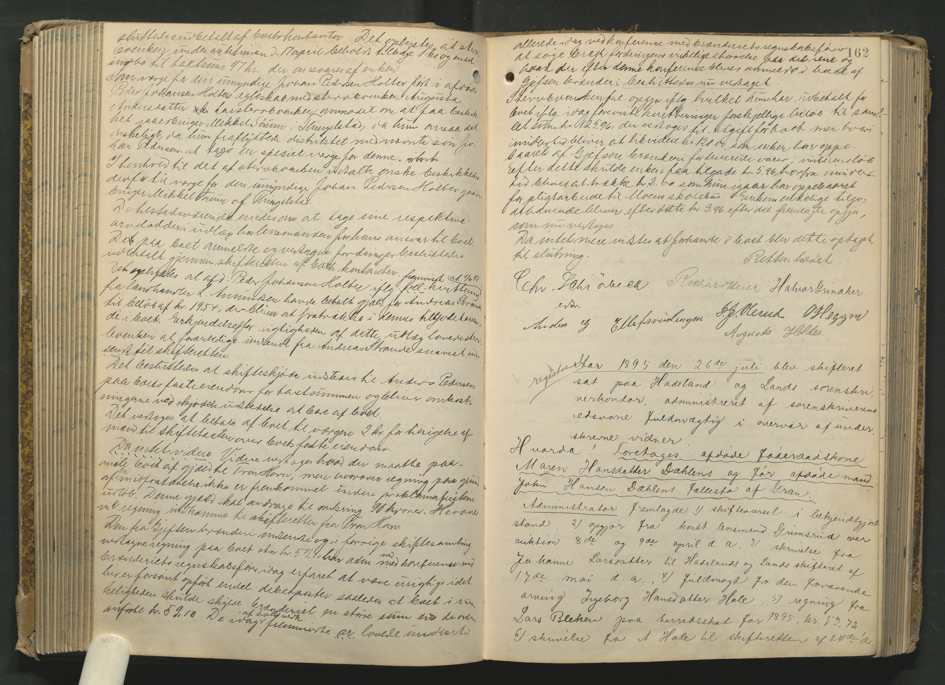Hadeland og Land tingrett, AV/SAH-TING-010/J/Jc/L0005: Skifteforhandlingsprotokoll, 1893-1916, p. 161b-162a