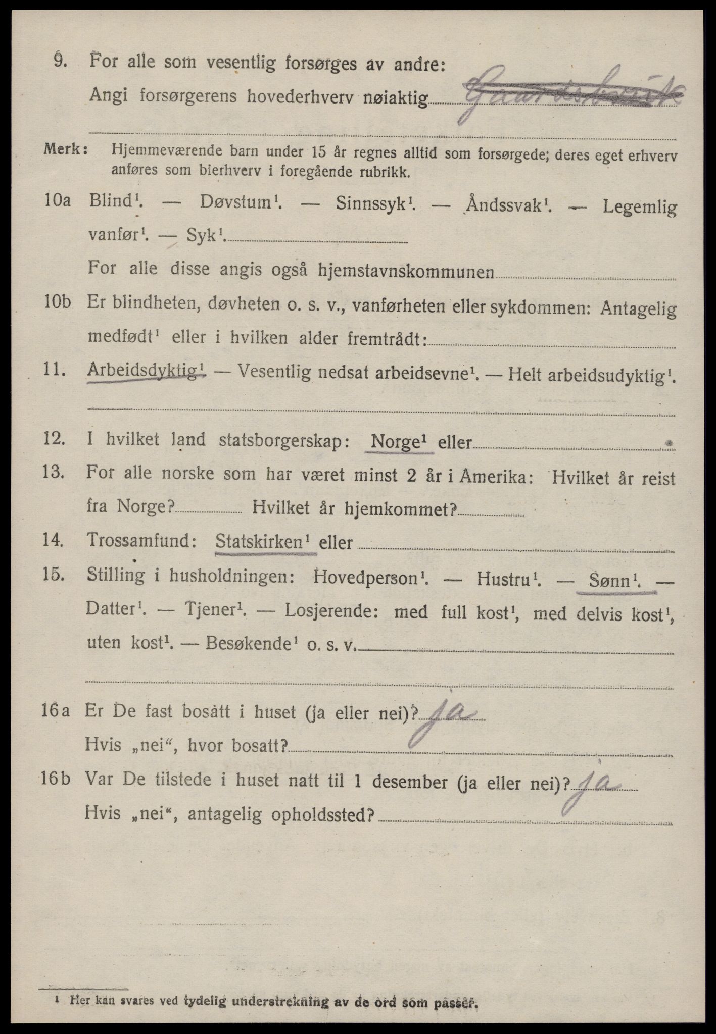SAT, 1920 census for Borgund, 1920, p. 11073