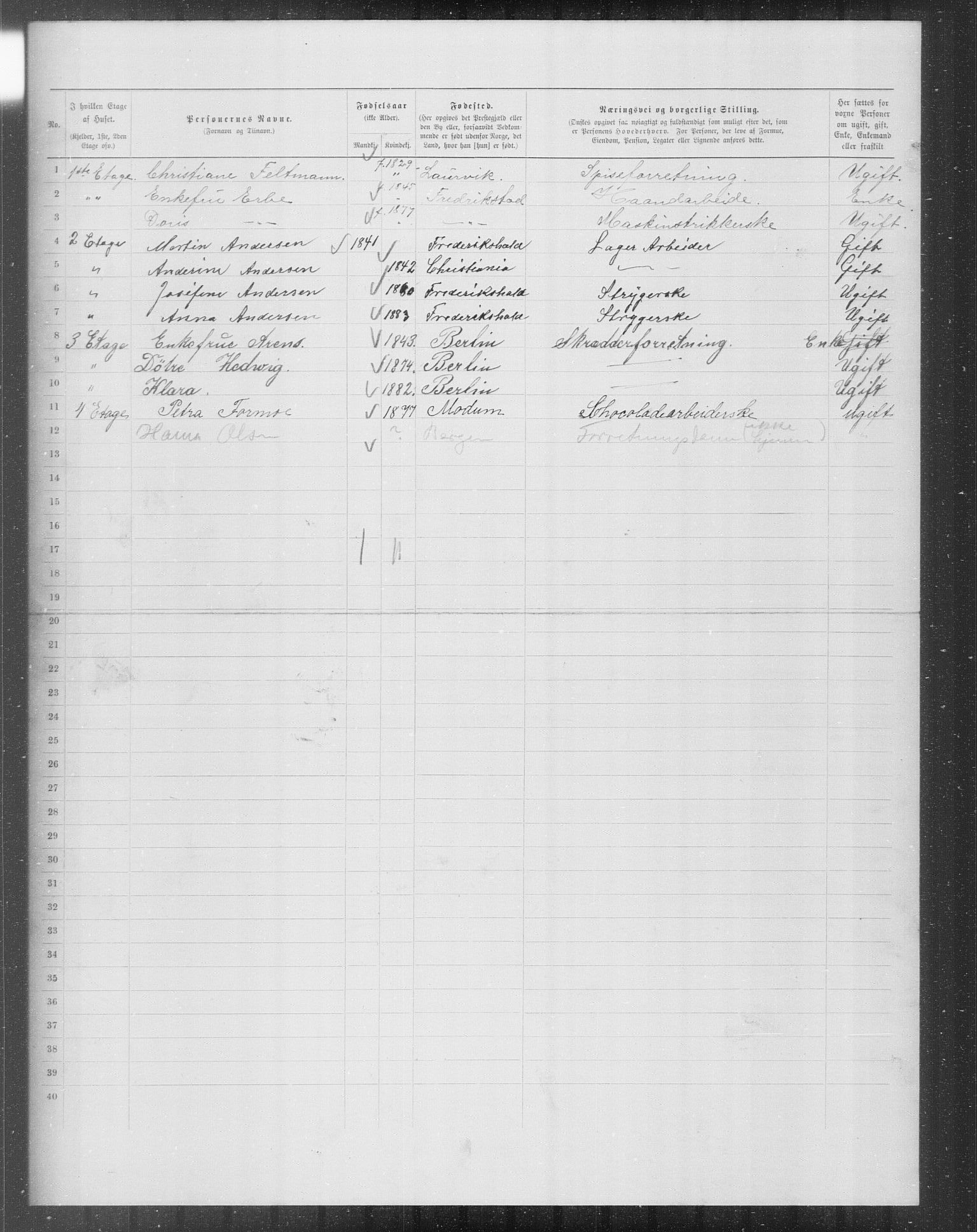 OBA, Municipal Census 1899 for Kristiania, 1899, p. 8652