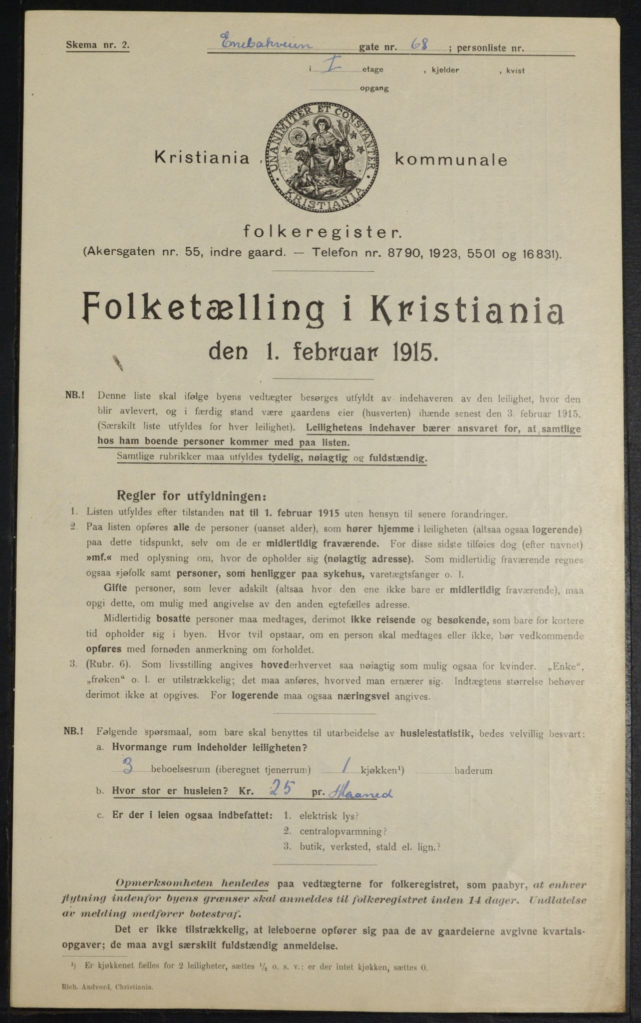 OBA, Municipal Census 1915 for Kristiania, 1915, p. 21075