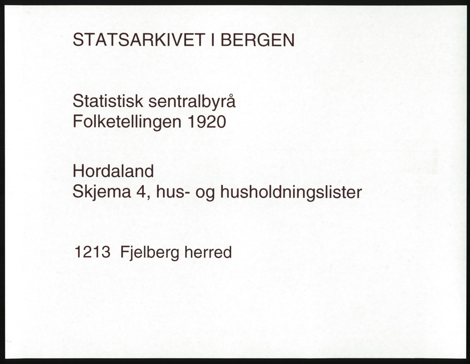 SAB, 1920 census for Fjelberg, 1920, p. 31