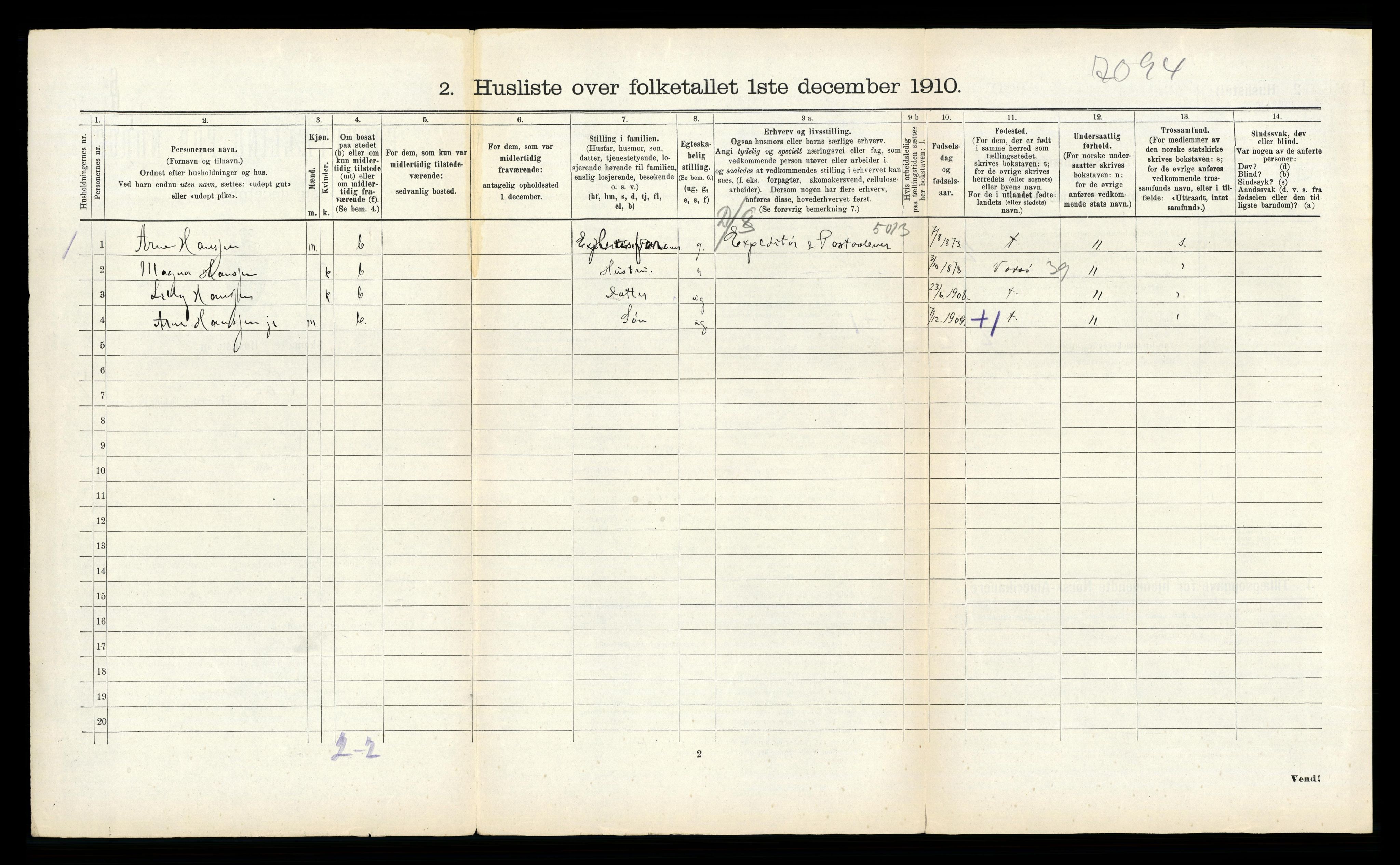 RA, 1910 census for Vardø, 1910, p. 30