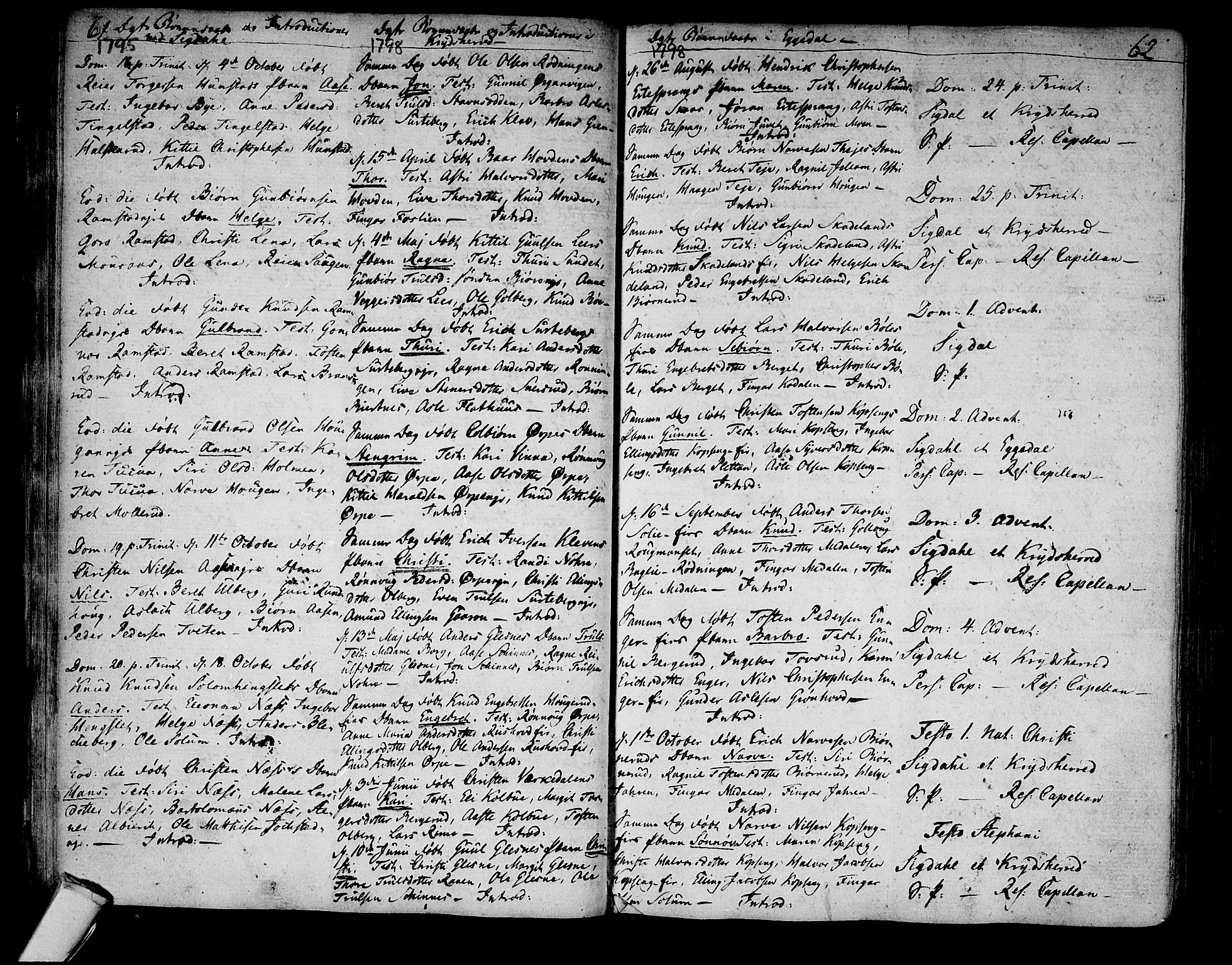Sigdal kirkebøker, AV/SAKO-A-245/F/Fa/L0003: Parish register (official) no. I 3, 1793-1811, p. 61-62