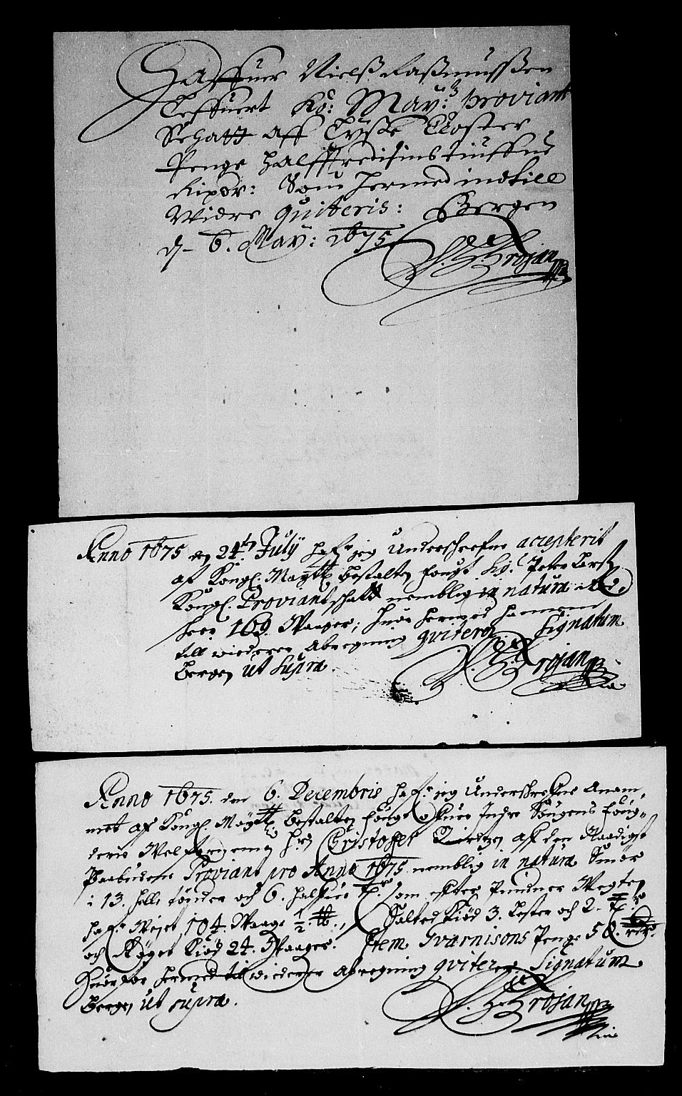 Rentekammeret inntil 1814, Reviderte regnskaper, Stiftamtstueregnskaper, Bergen stiftamt, AV/RA-EA-6043/R/Rc/L0043: Bergen stiftamt, 1675-1676