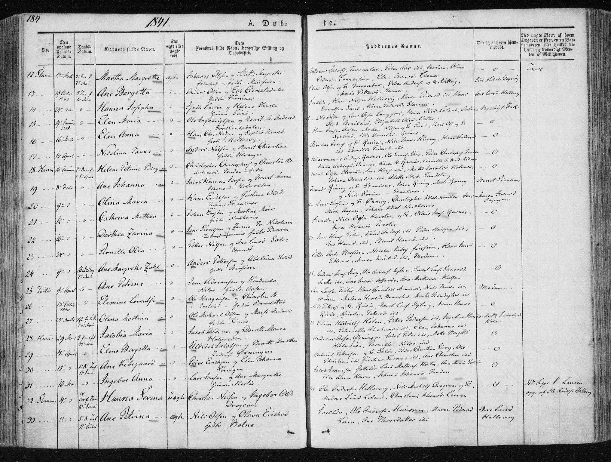 Ministerialprotokoller, klokkerbøker og fødselsregistre - Nordland, SAT/A-1459/830/L0446: Parish register (official) no. 830A10, 1831-1865, p. 184