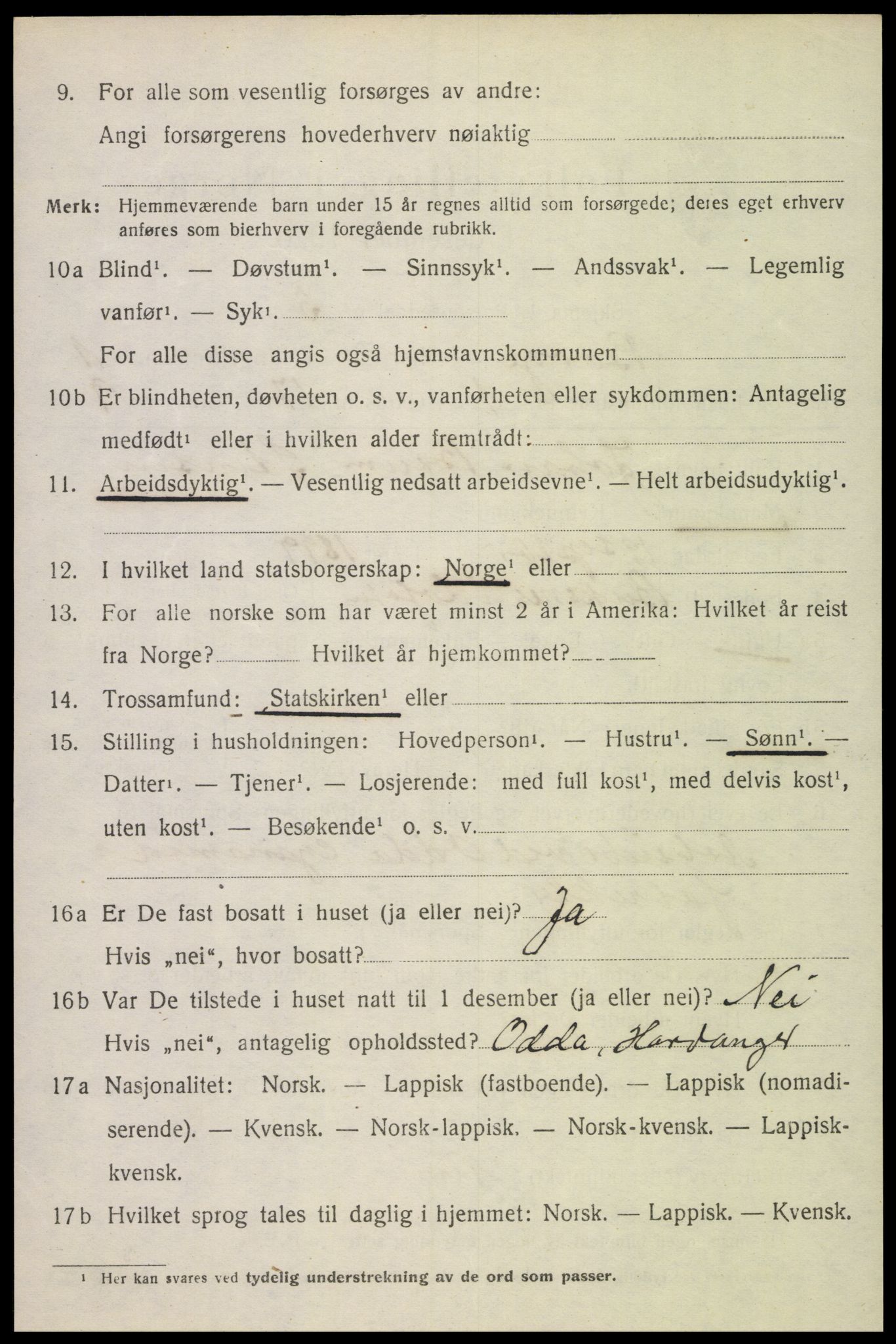 SAT, 1920 census for Borge, 1920, p. 1552