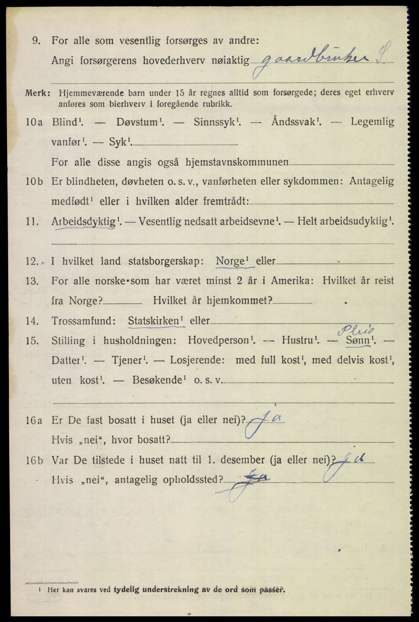 SAK, 1920 census for Konsmo, 1920, p. 1205