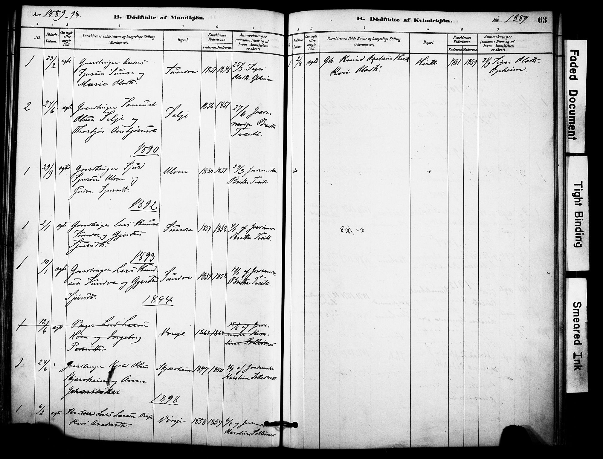 Vossestrand Sokneprestembete, AV/SAB-A-79101/H/Haa: Parish register (official) no. C 1, 1878-1903, p. 63