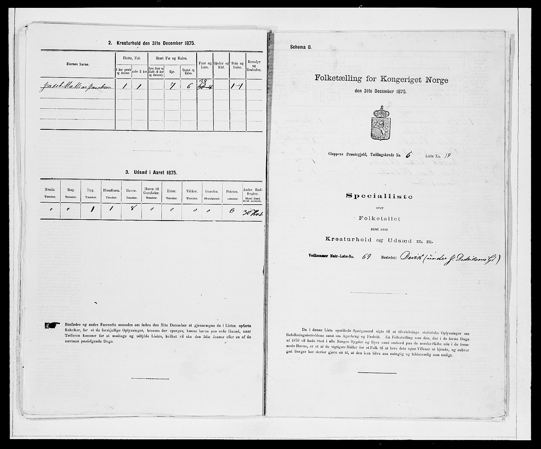 SAB, 1875 Census for 1445P Gloppen, 1875, p. 759