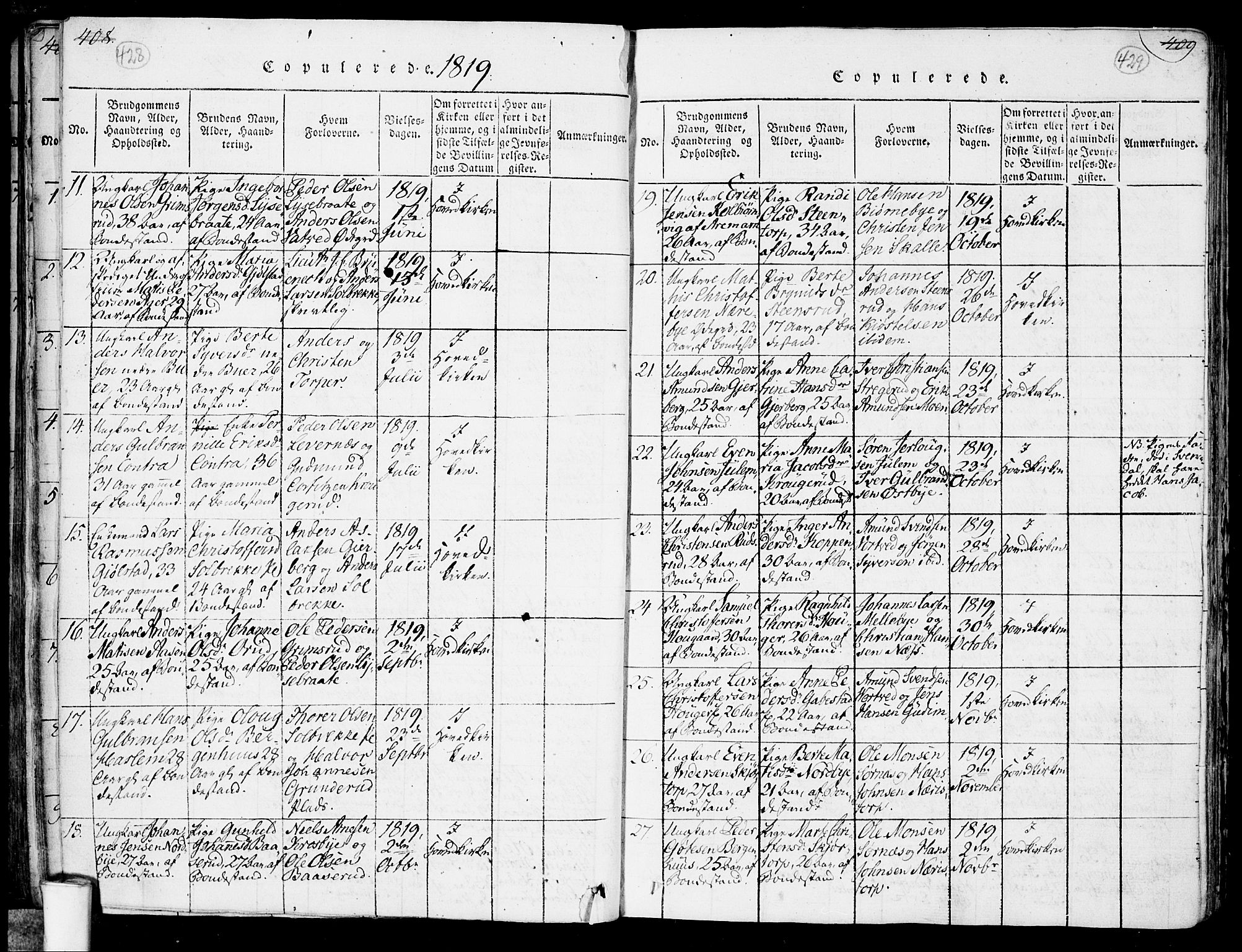 Rakkestad prestekontor Kirkebøker, AV/SAO-A-2008/F/Fa/L0006: Parish register (official) no. I 6, 1814-1824, p. 428-429