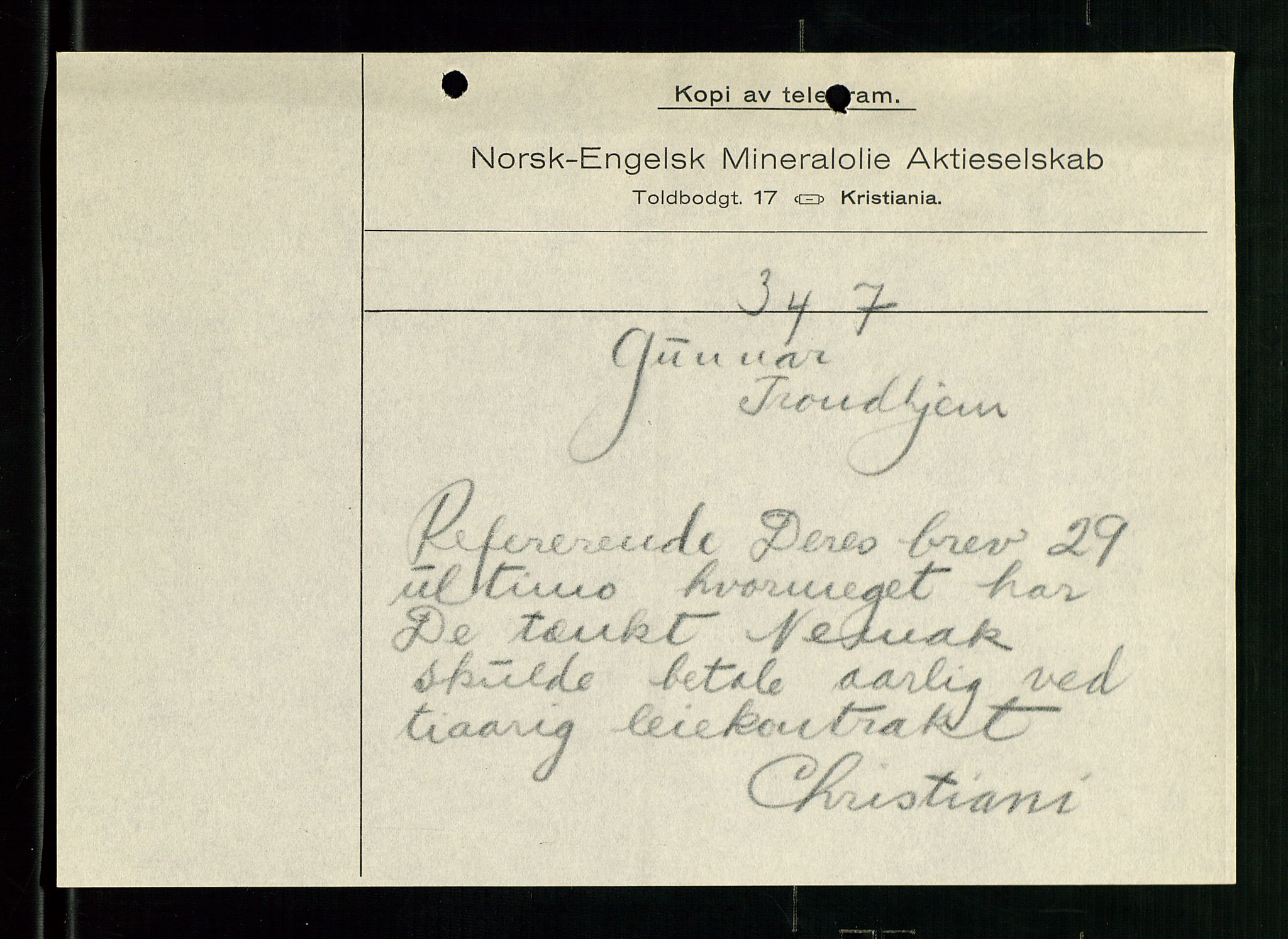 Pa 1521 - A/S Norske Shell, AV/SAST-A-101915/E/Ea/Eaa/L0001: Sjefskorrespondanse, 1917, p. 695