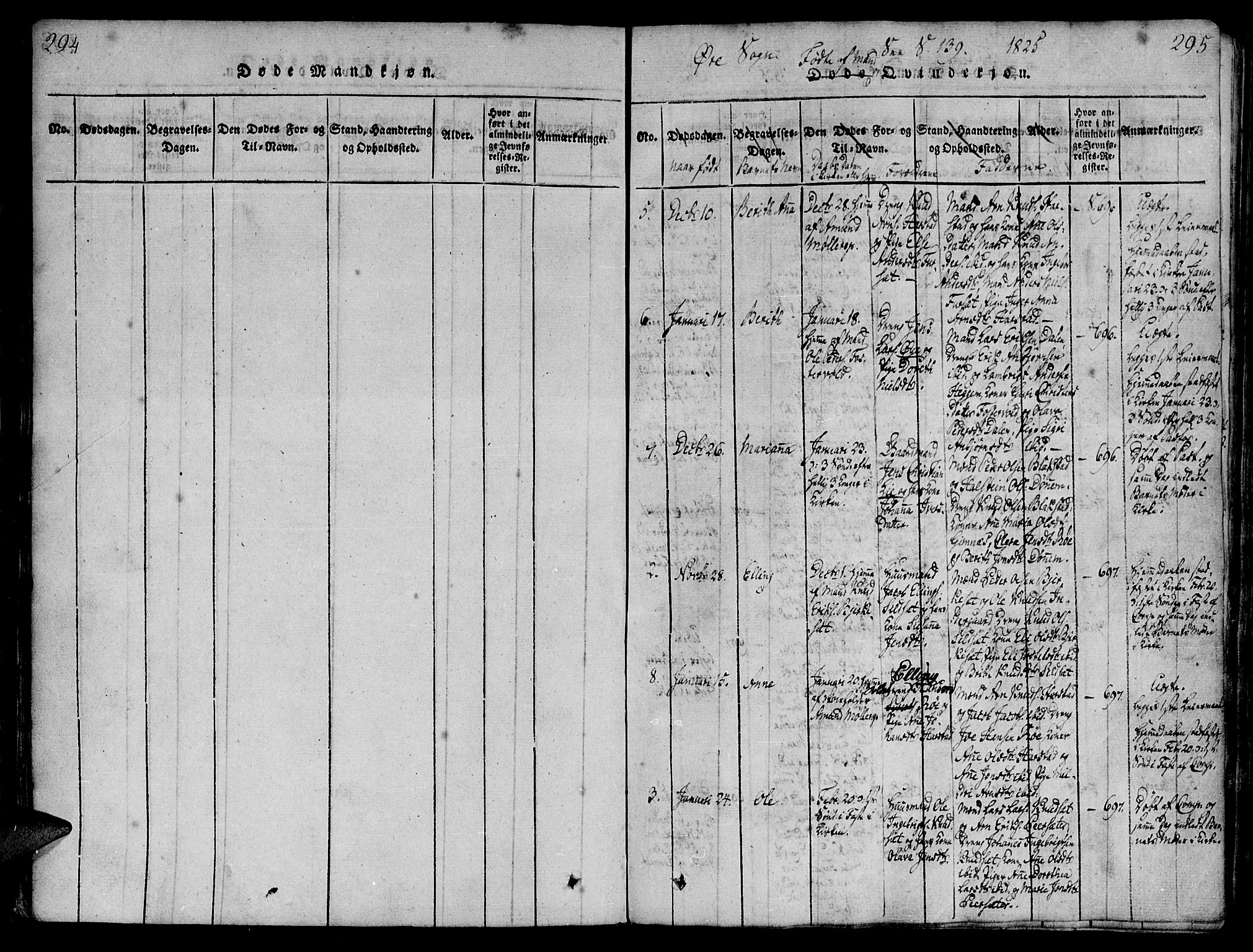 Ministerialprotokoller, klokkerbøker og fødselsregistre - Møre og Romsdal, SAT/A-1454/586/L0982: Parish register (official) no. 586A08, 1819-1829, p. 294-295