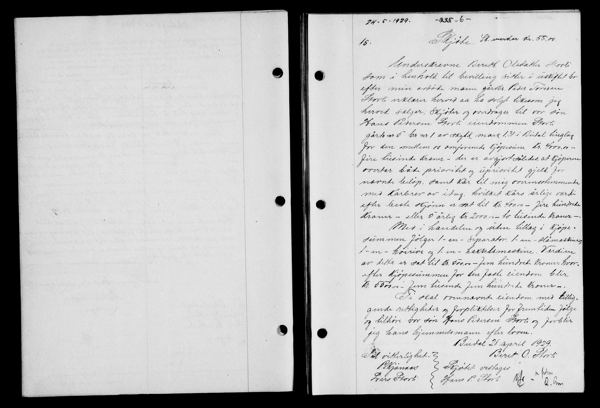 Gauldal sorenskriveri, AV/SAT-A-0014/1/2/2C/L0038: Mortgage book no. 39, 1929-1930, Deed date: 24.05.1929