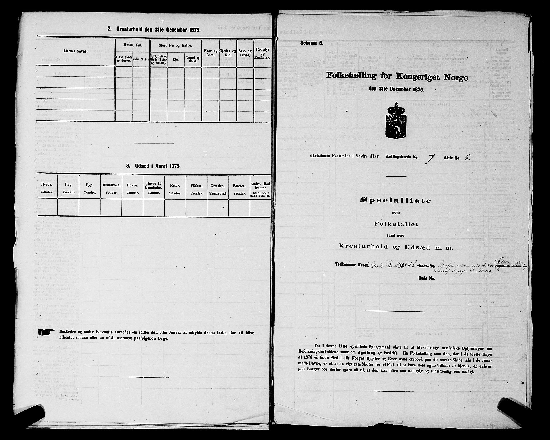 RA, 1875 census for 0218aP Vestre Aker, 1875, p. 1152