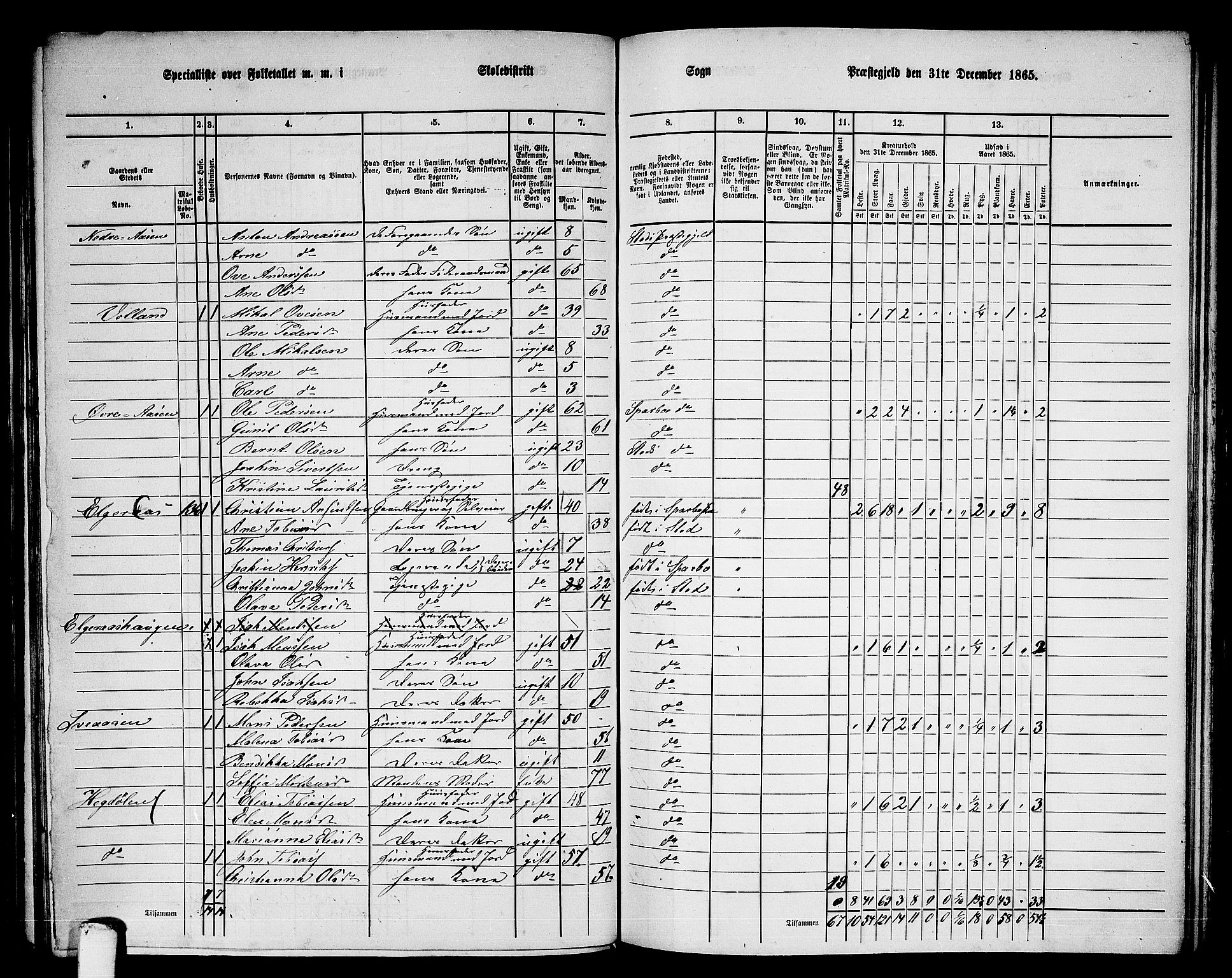 RA, 1865 census for Stod, 1865, p. 106