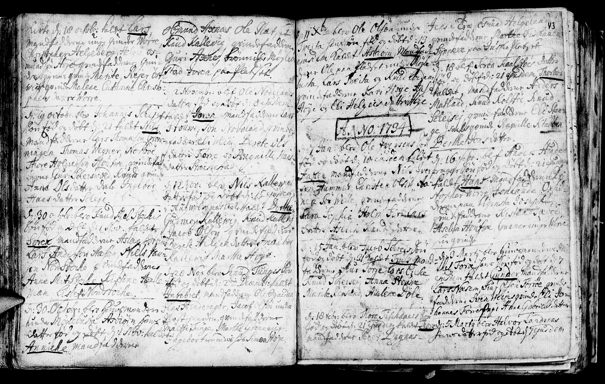 Avaldsnes sokneprestkontor, AV/SAST-A -101851/H/Ha/Haa/L0001: Parish register (official) no. A 1, 1711-1764, p. 43