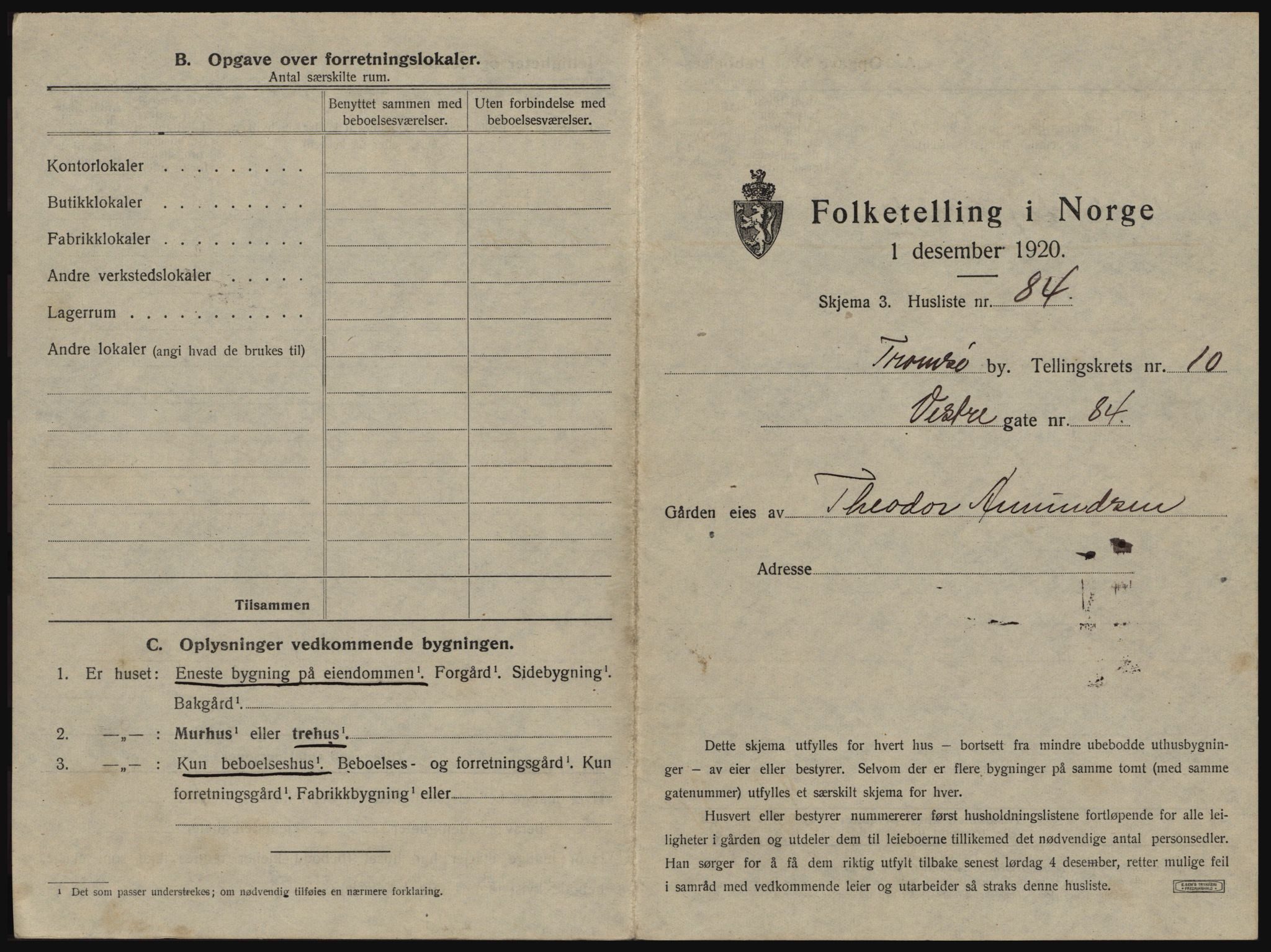 SATØ, 1920 census for Tromsø, 1920, p. 1817