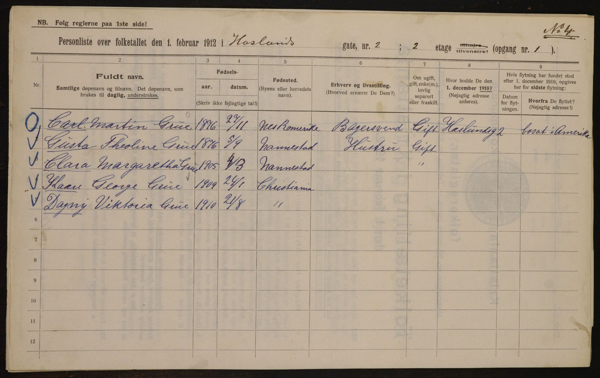 OBA, Municipal Census 1912 for Kristiania, 1912, p. 35270