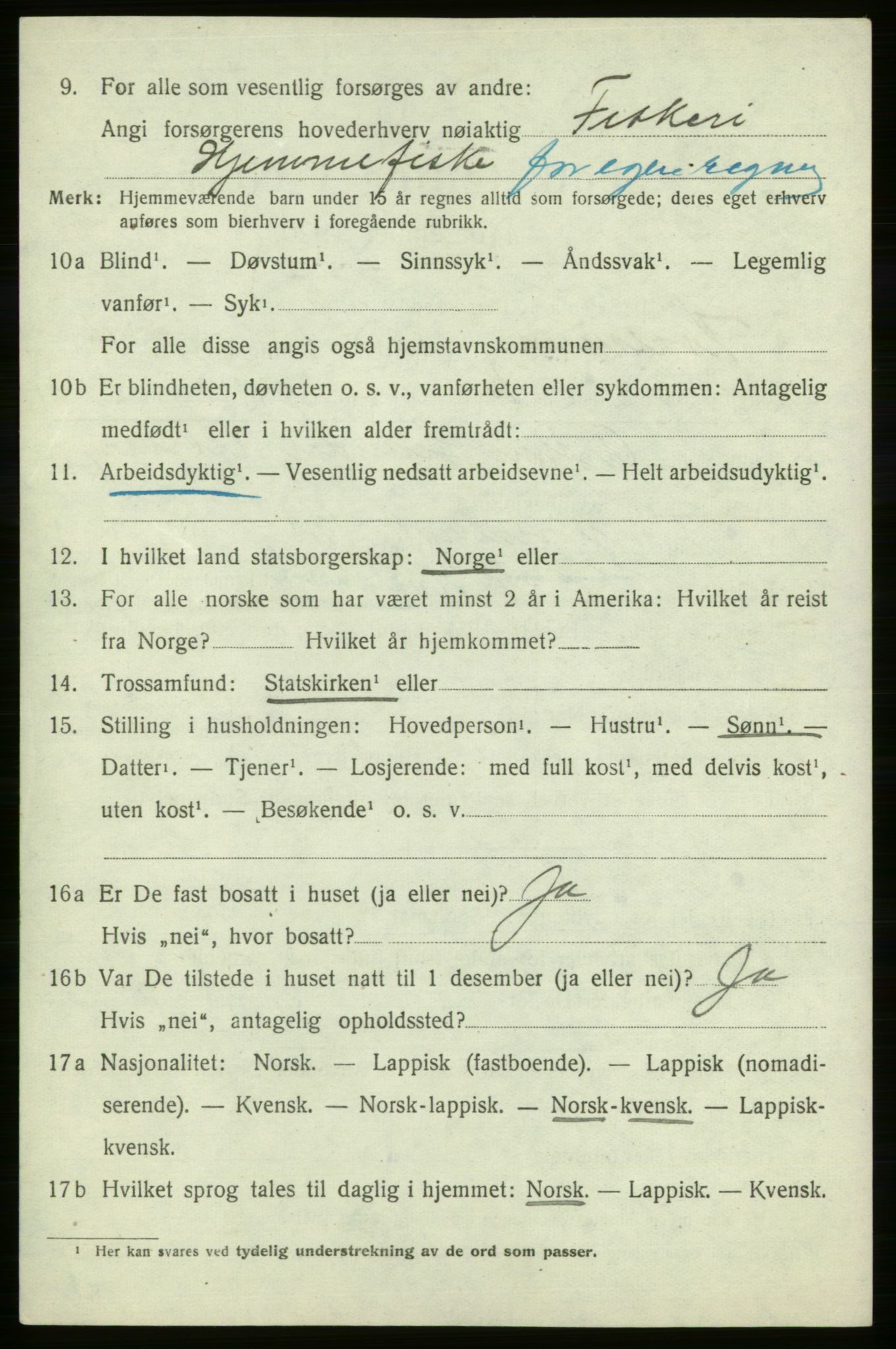 SATØ, 1920 census for , 1920, p. 1565