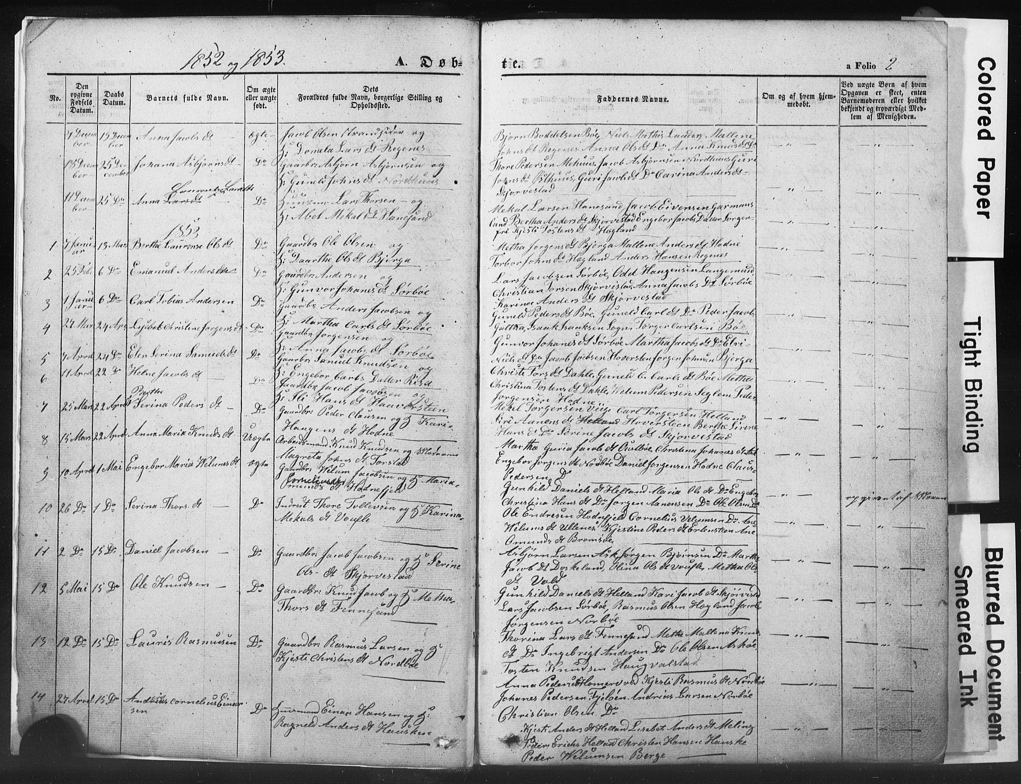 Rennesøy sokneprestkontor, SAST/A -101827/H/Ha/Hab/L0002: Parish register (copy) no. B 2, 1852-1880, p. 2