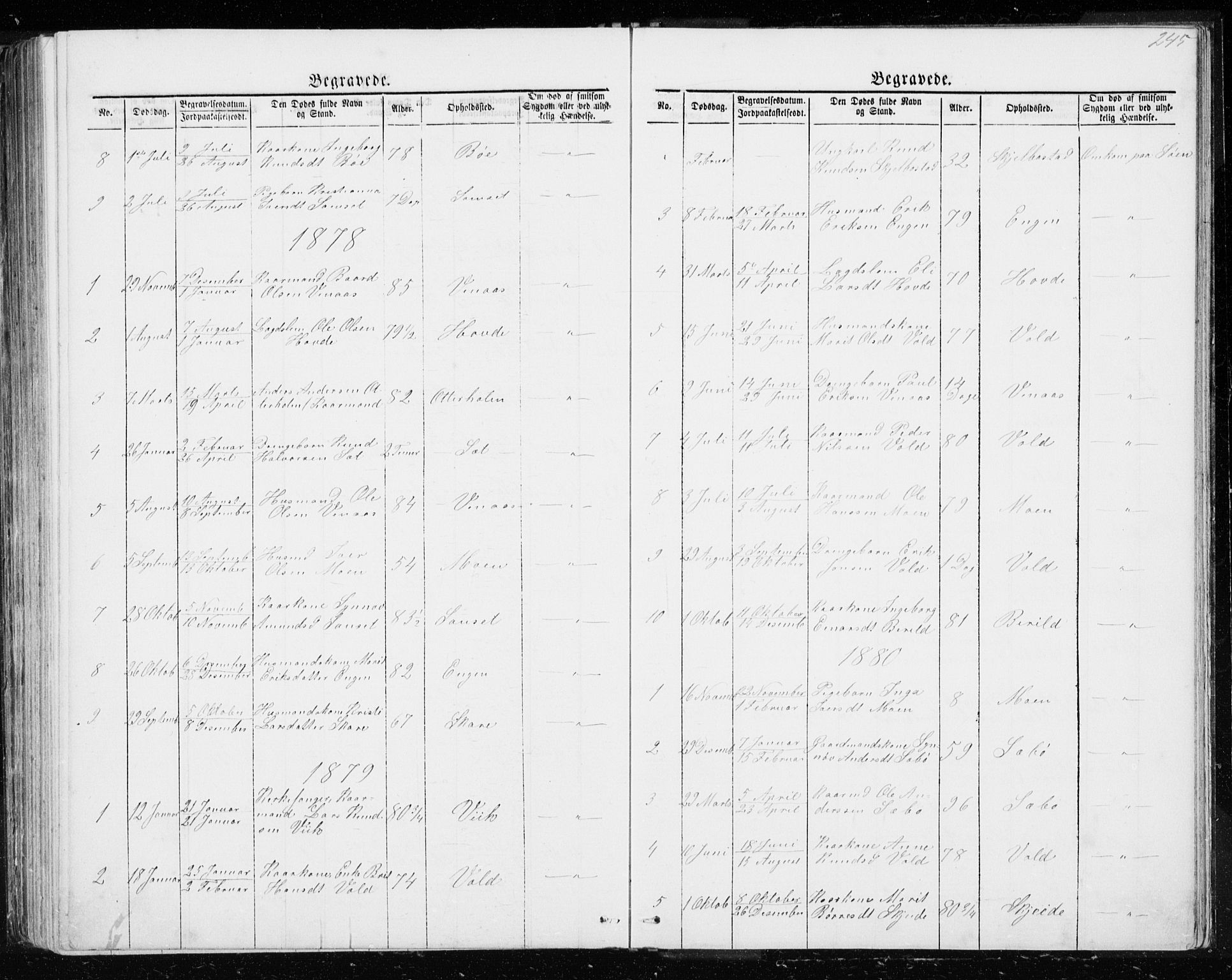 Ministerialprotokoller, klokkerbøker og fødselsregistre - Møre og Romsdal, SAT/A-1454/543/L0564: Parish register (copy) no. 543C02, 1867-1915, p. 245