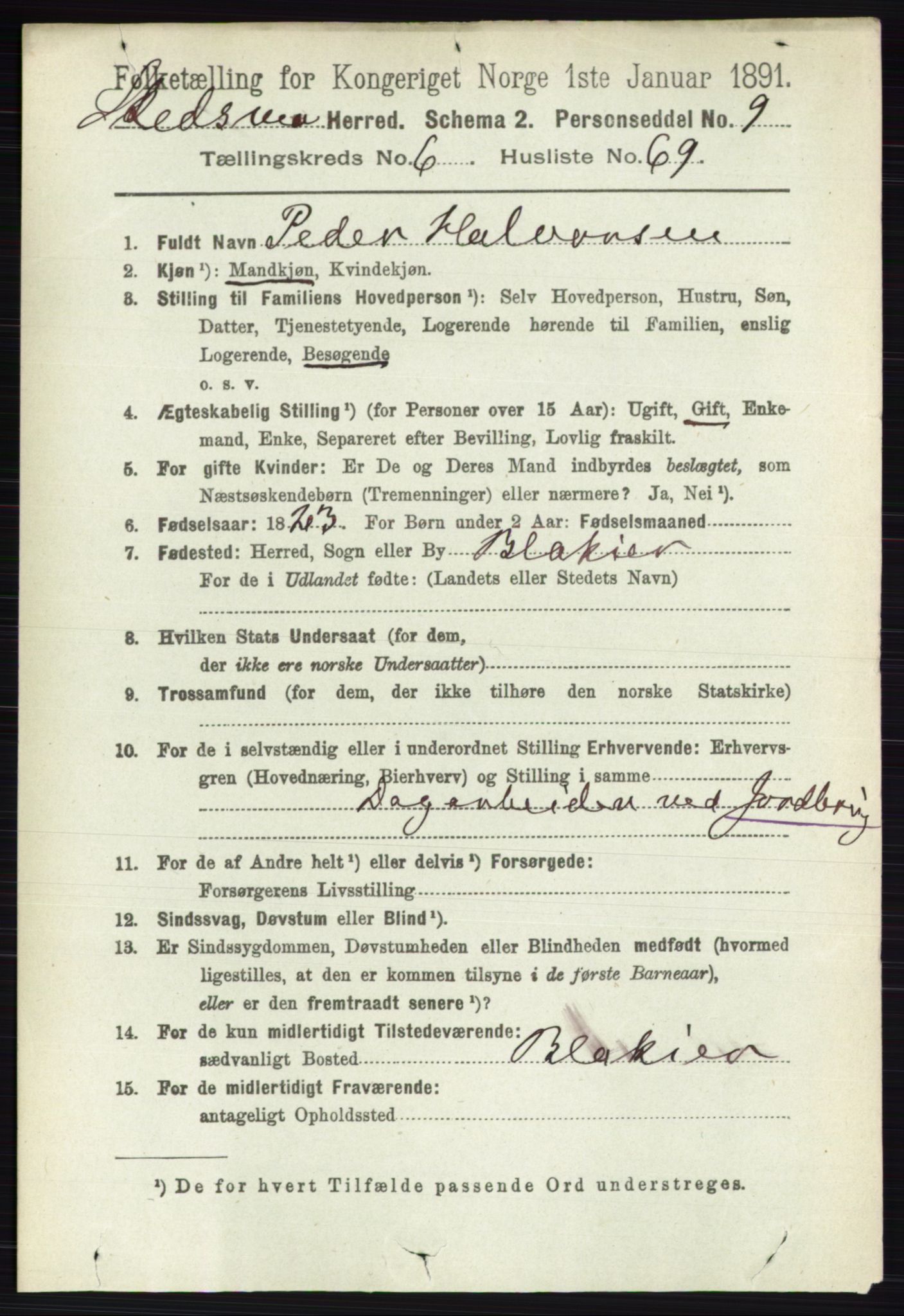 RA, 1891 census for 0231 Skedsmo, 1891, p. 3255