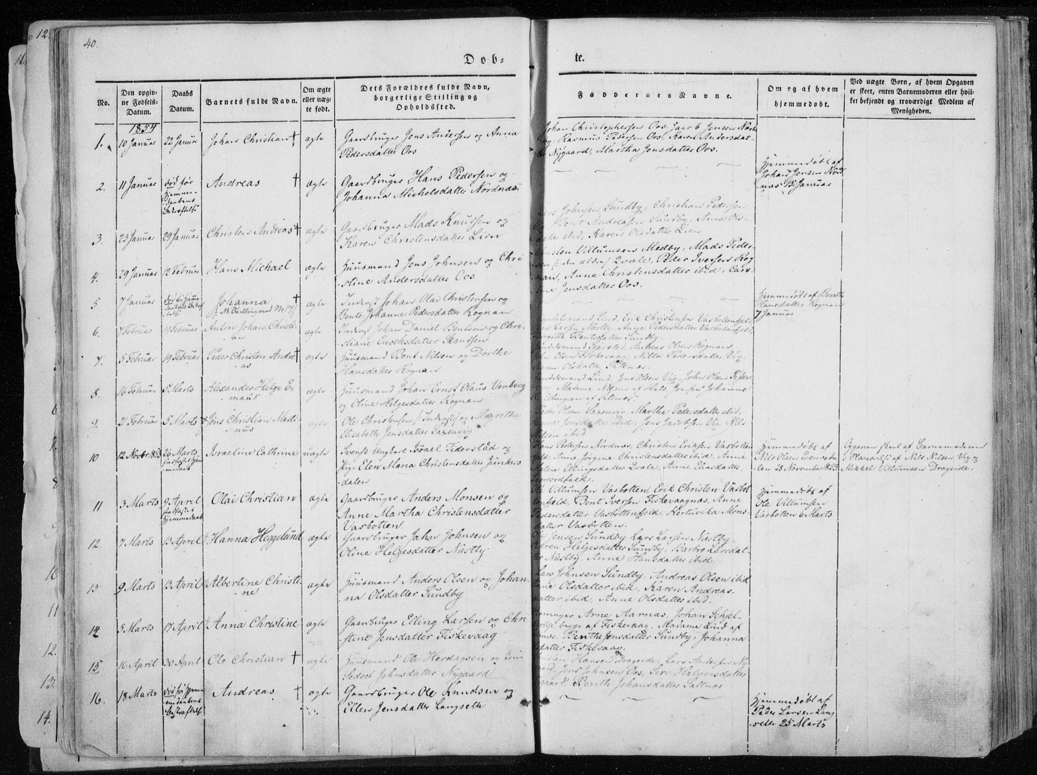 Ministerialprotokoller, klokkerbøker og fødselsregistre - Nordland, SAT/A-1459/847/L0666: Parish register (official) no. 847A06, 1842-1871, p. 40