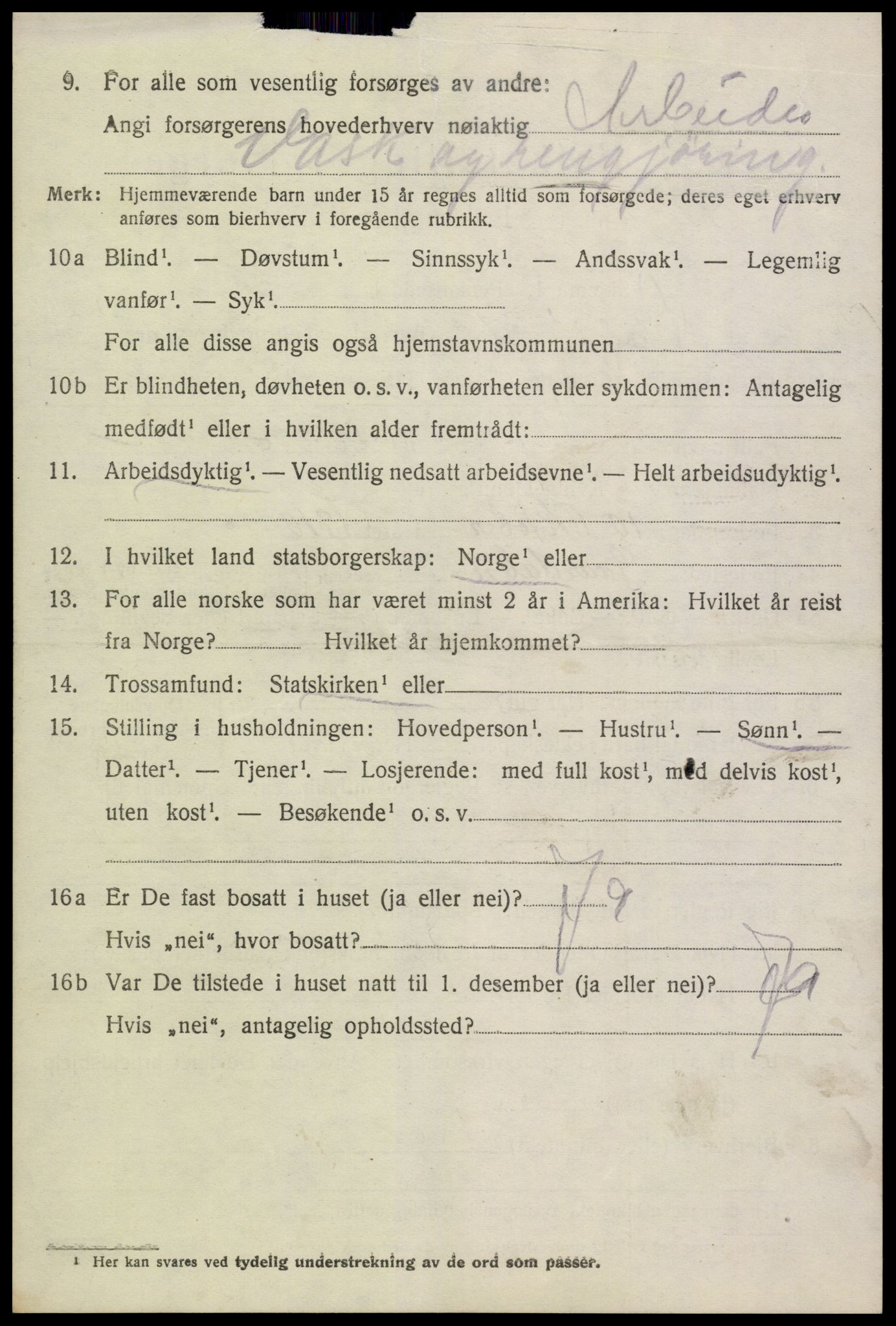 SAK, 1920 census for Øyestad, 1920, p. 9239