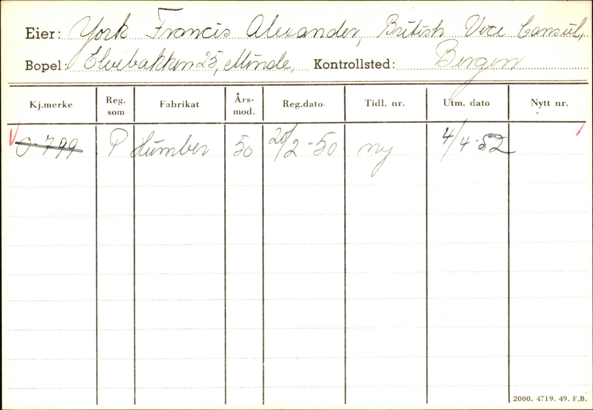 Statens vegvesen, Hordaland vegkontor, AV/SAB-A-5201/2/Hb/L0037: O-eierkort W-P, 1920-1971, p. 938