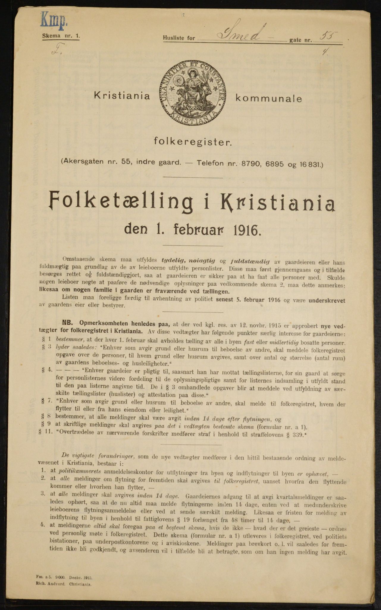 OBA, Municipal Census 1916 for Kristiania, 1916, p. 100147