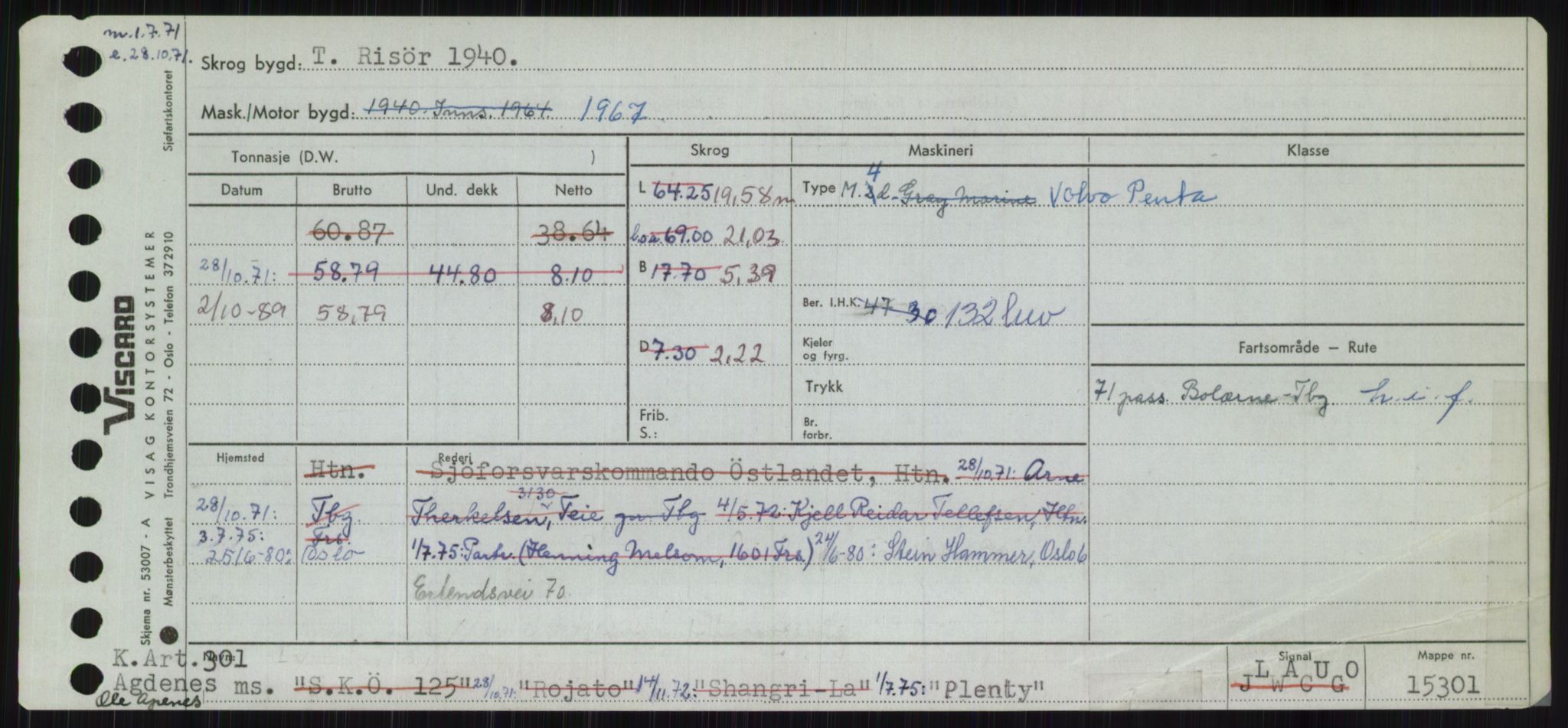 Sjøfartsdirektoratet med forløpere, Skipsmålingen, RA/S-1627/H/Ha/L0004/0002: Fartøy, Mas-R / Fartøy, Odin-R, p. 325